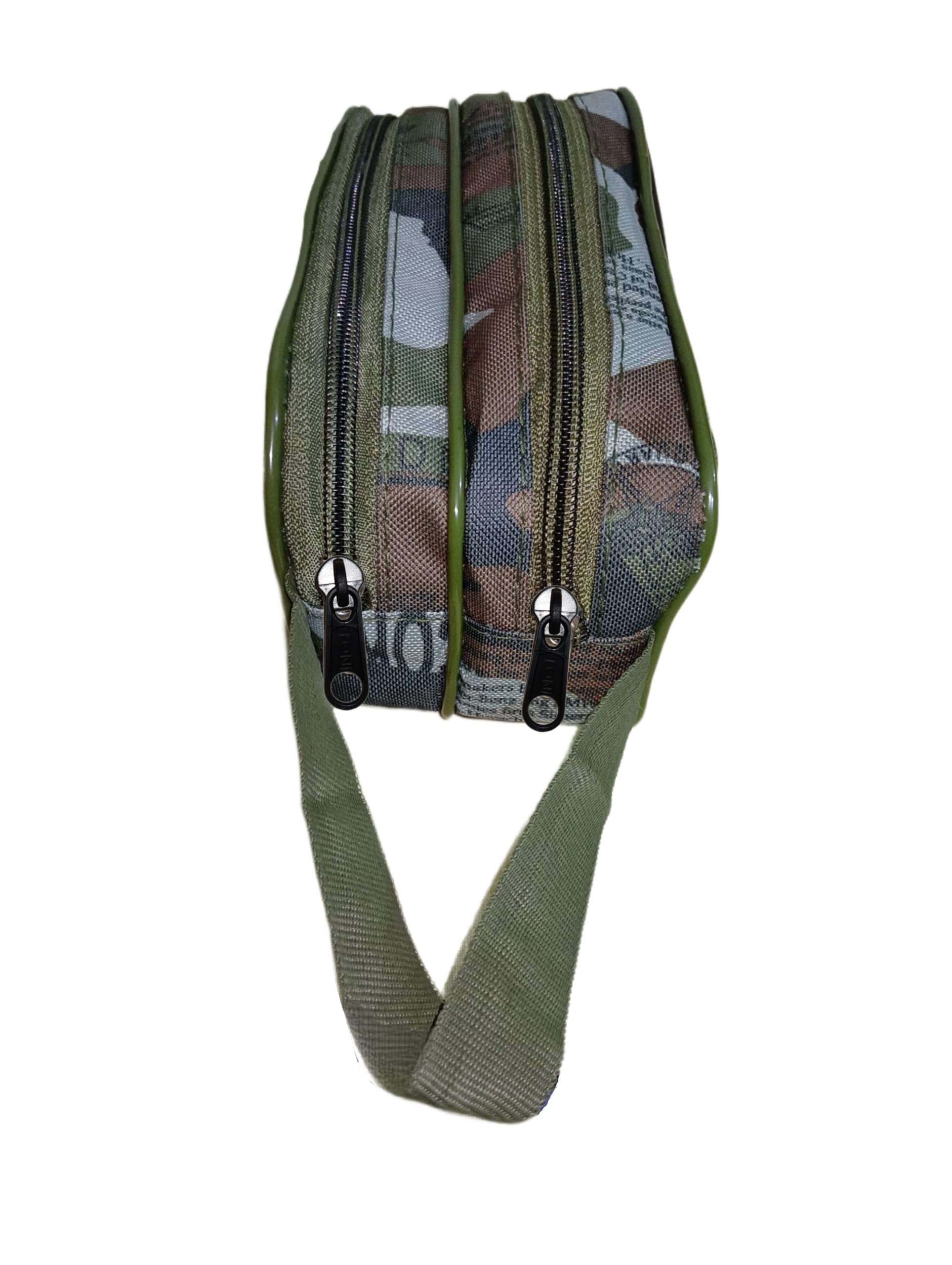 Camouflage Toiletry Travel Bag with Carry Handle, Dual Zipper Compartments, Army Green-image-31