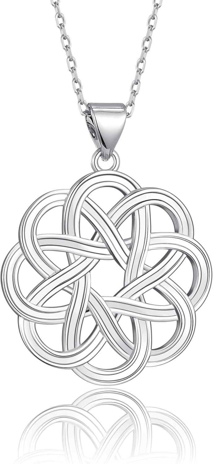 Celtic Necklace Love Knot Pendant Good Luck Love Knot Jewelry for Women Mom Gifts