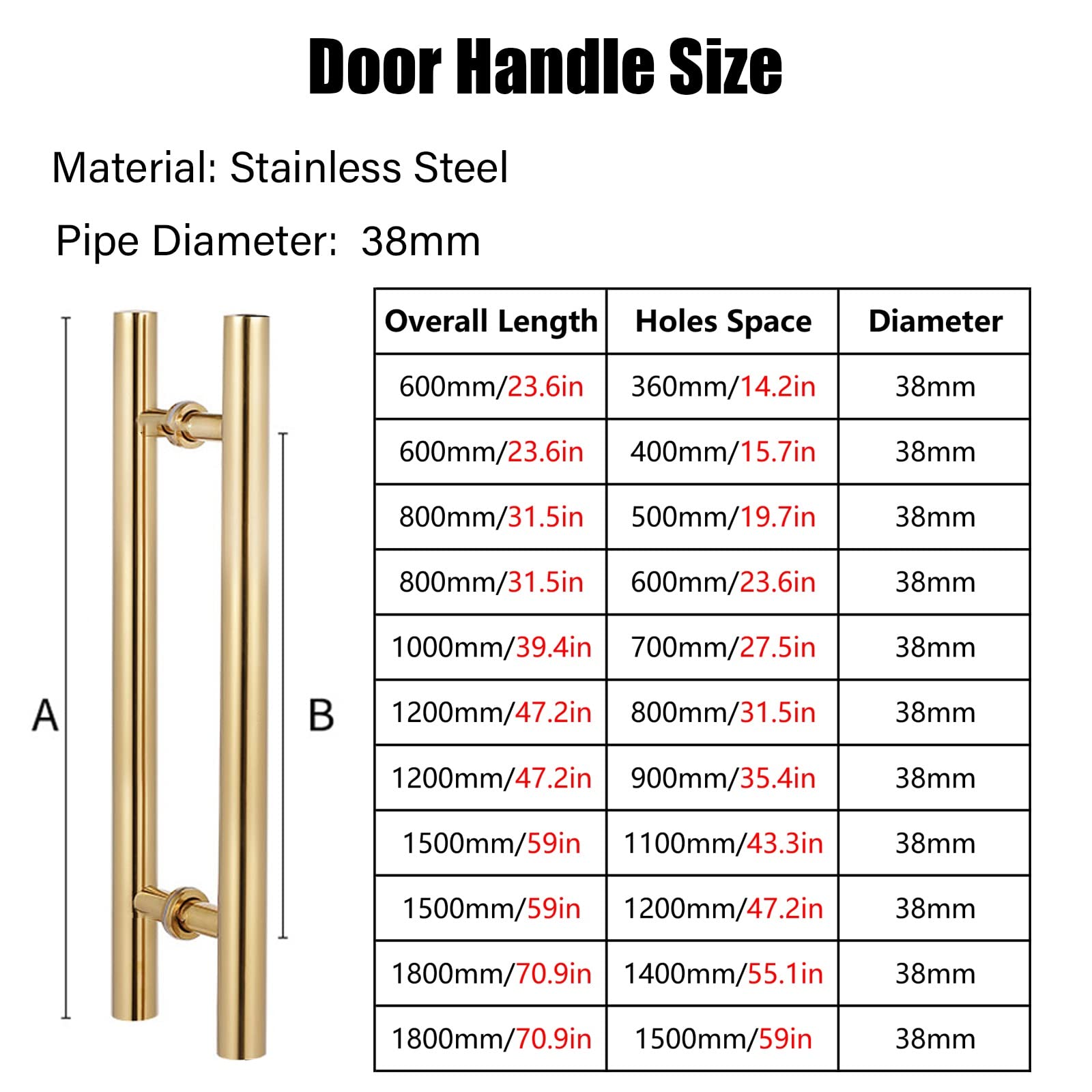 Poignée De Porte Ronde En Acier Inoxydable - Bronze Rouge