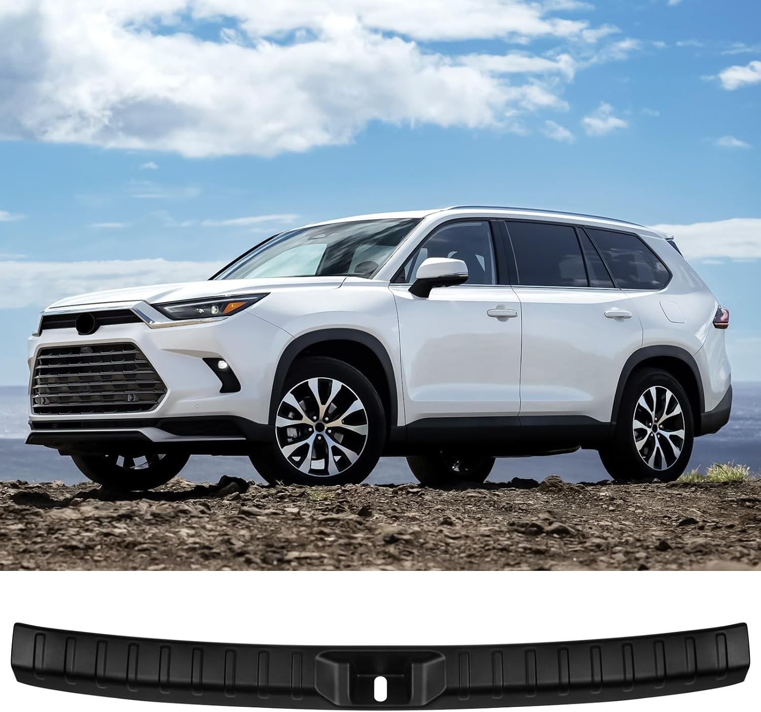 BIBLOZ Rear Bumper Protector for Toyota Grand Highlander LE/XLE/Limited/Platinum 2024 2025 2026 Accessories, Matte Black Integrated Internal Rear Bumper Guard Trim(Not for Highlander) Grand Highlander 2024 2025(Interior)