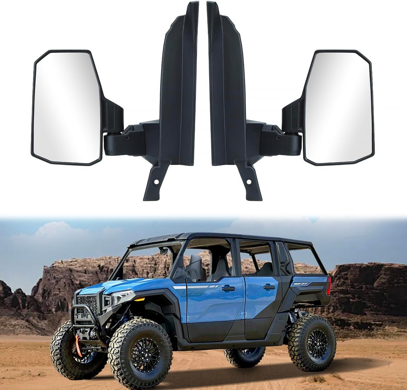 ADV Xpedition Side Mirrors (2pcs),Its Spring-Back Feature Enables Easy Post-Folding Reset for Improved Driving Experience,Compatible Only with 2024-2025 Polaris Xpedition XP ADV 1000#2884491