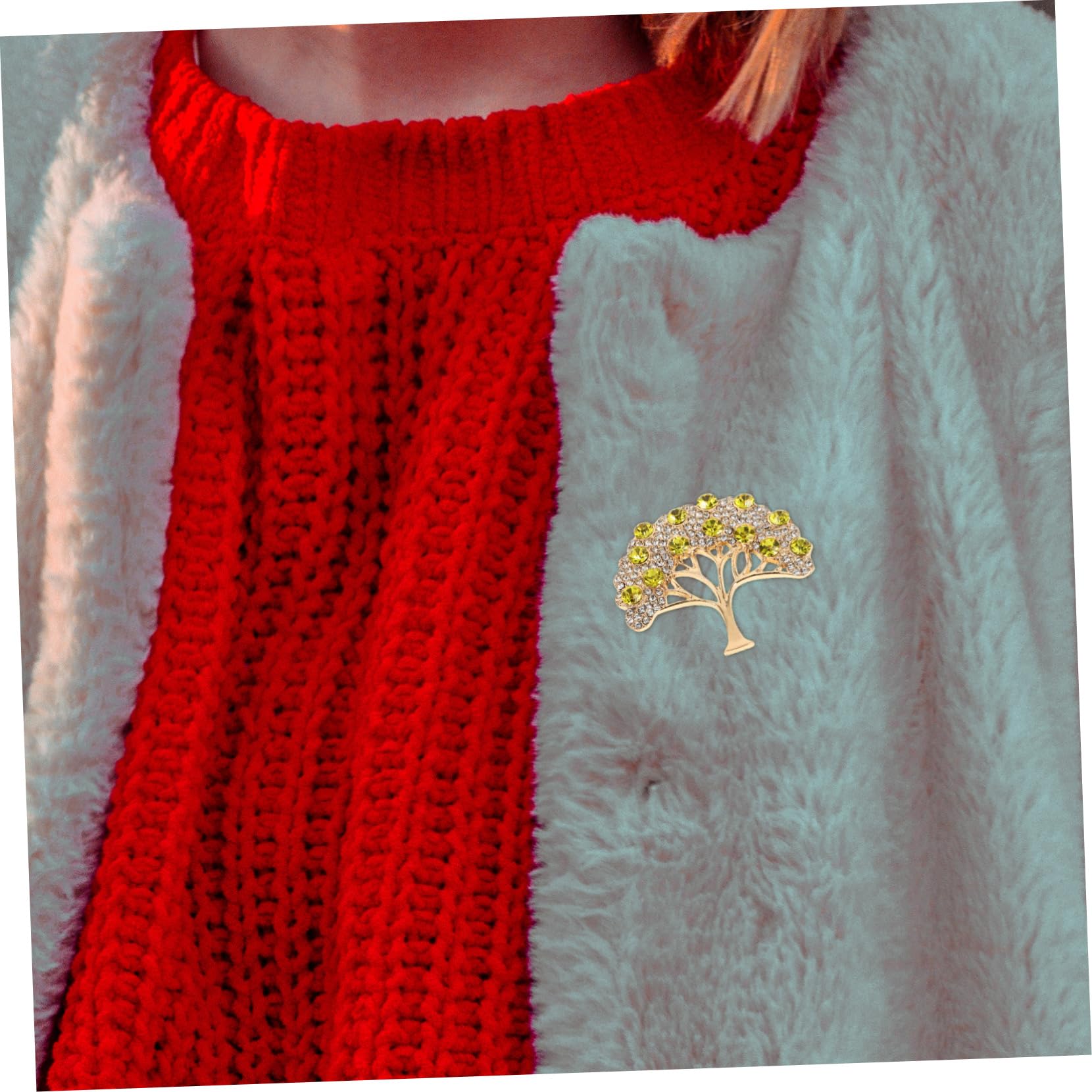 Broche, alfileres, Clip para Chal, Adorno para Sombrero, Diamantes de imitación, Colgante de Buena Suerte para Navidad, Ropa, aleación de Zinc Dorado