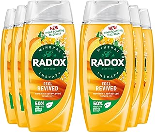 Radox Mineral Therapy Feel Revived Shower Gel with Mandarin & Apricot Scent - 225ml (Pack of 6)