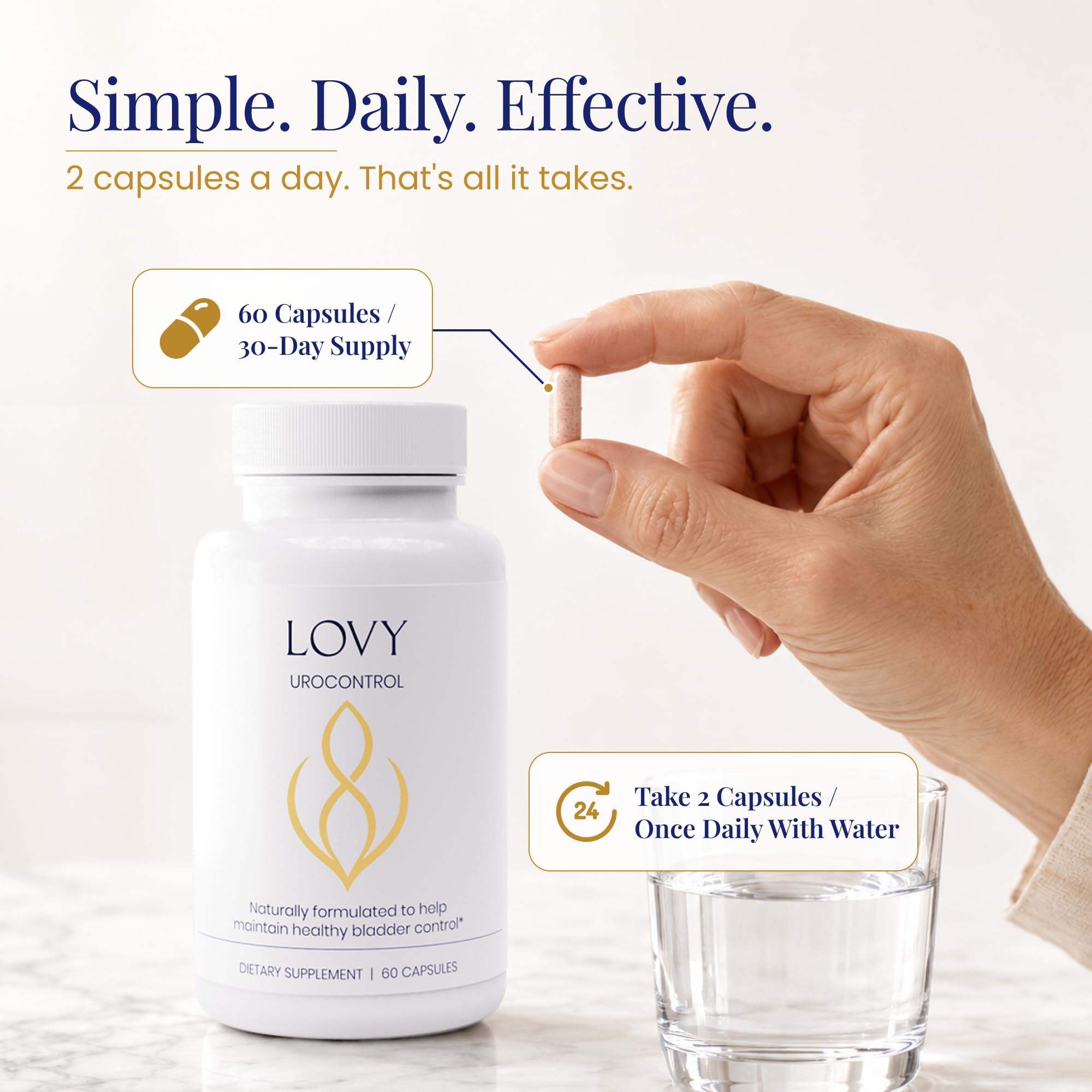 Lovy UROCONTROL® Original - Bladder Control Capsules [for Women] - Bladder Health Support Pills - Plants Supplement for Naturally Improving Bladder Leaks, Urgency & Nighttime Bathroom Trips (60 Pcs) — Amazon image 6
