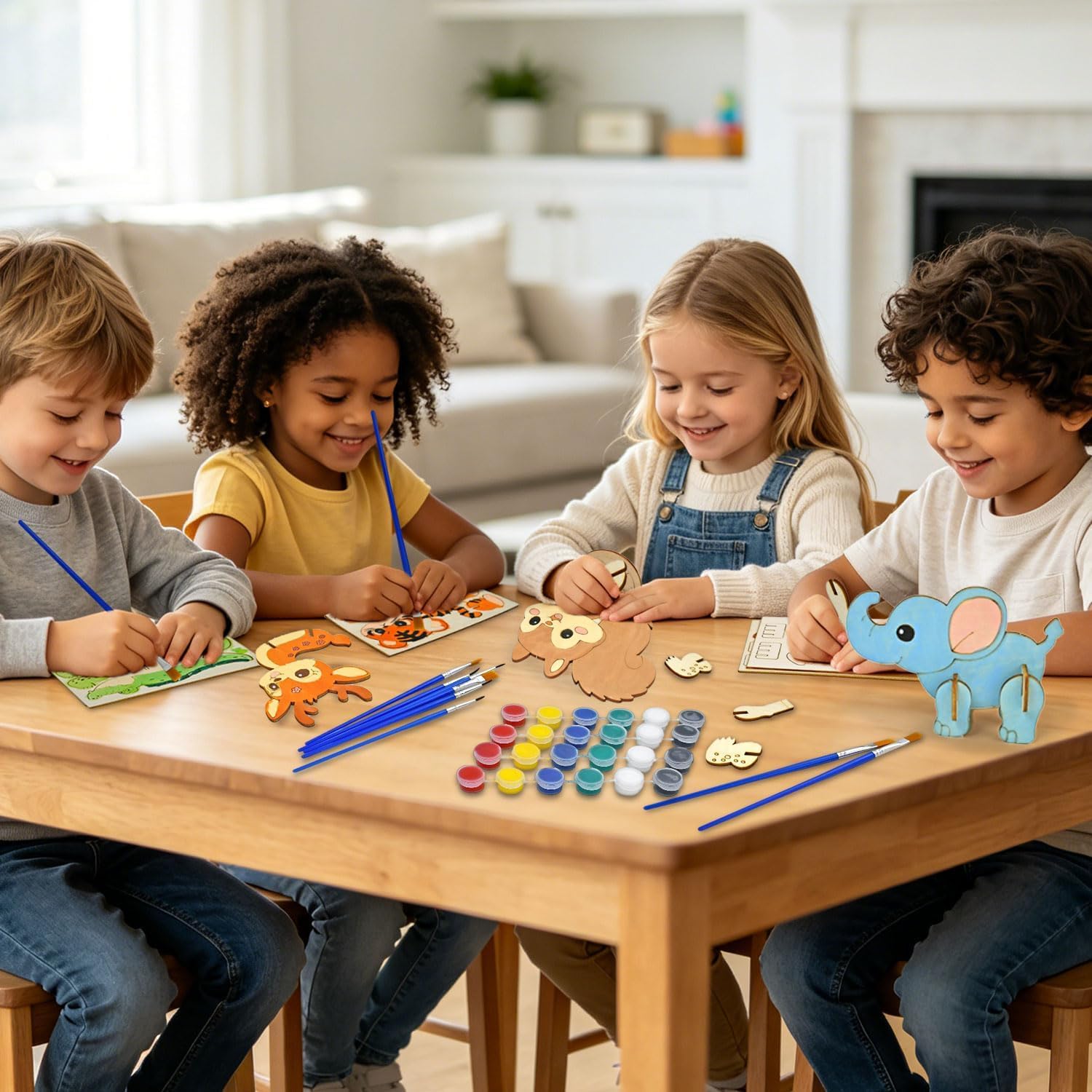 Vileafy Kit d'artisanat en bois brut 3D facile et créatif pour les jours de pluie et les activités d'été pour enfants de 4 à 8 ans et 8 à 12 ans