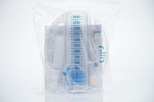 1903A AirLife - espirómetros volumétricos de incentivo con válvula unidireccional, 84.5 fl oz, paquete de 12