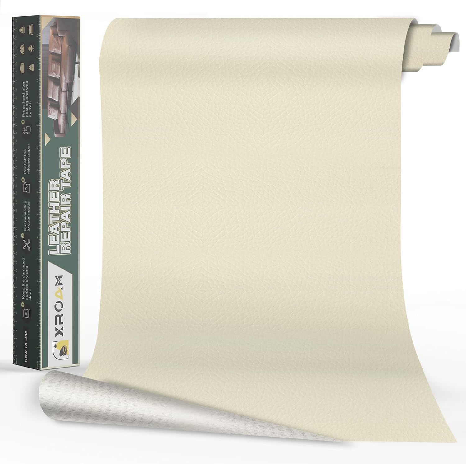 Leather Repair Tape, 23.6x79 inch Leather Patches for Furniture, Self Adhesive Leather Repair Patch for Sofas, Couches, Leather Covers, Seats, Chairs, Vinyl Repair Tape Beige White Beige White 23.6x79 inch