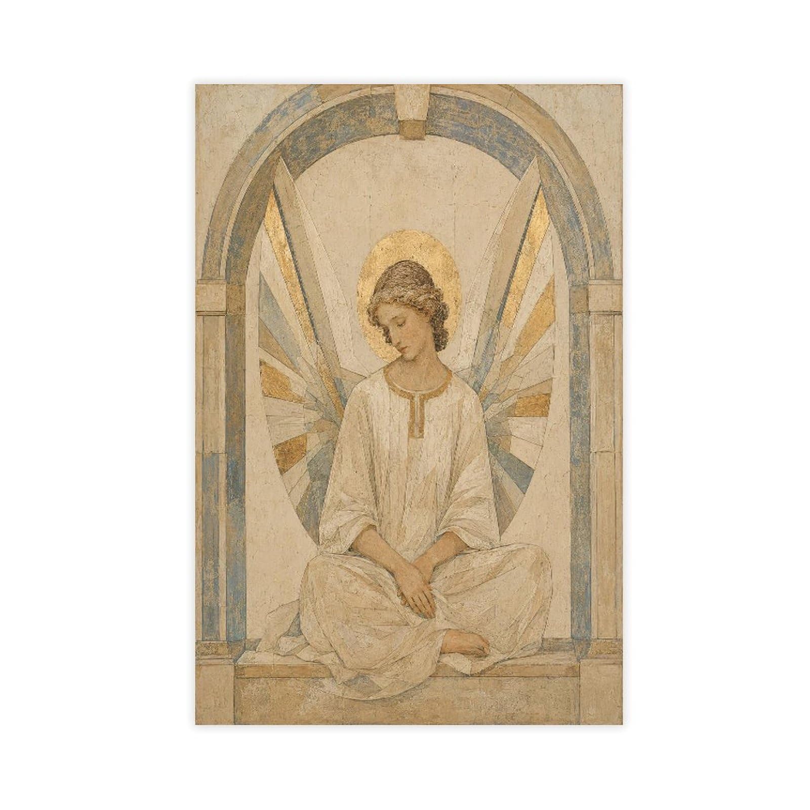 W7C8U2X3 Archangel Gabriel Canvas Wall Art, Celestial Art Surrealist