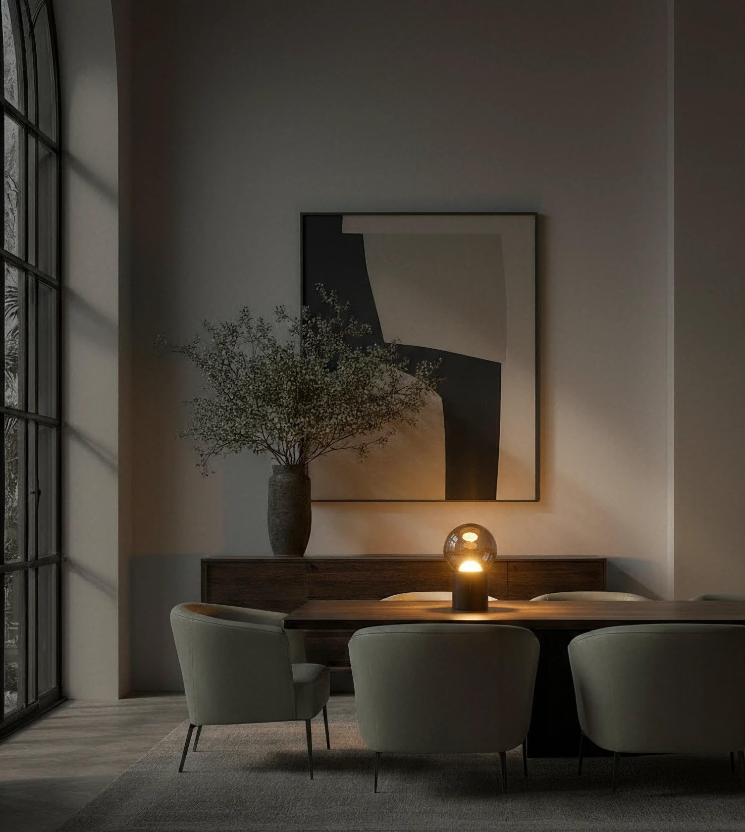 NEONA COSMO LED Tischleuchte kabellos Glas mit Akku – Dimmbare Tischlampe mit Glaskugel in Spiegeloptik, Touch-Sensor, 2 Farbtemperaturen 2200K–2700K, Aluminium, LED fest integriert, 3 Jahre Garantie