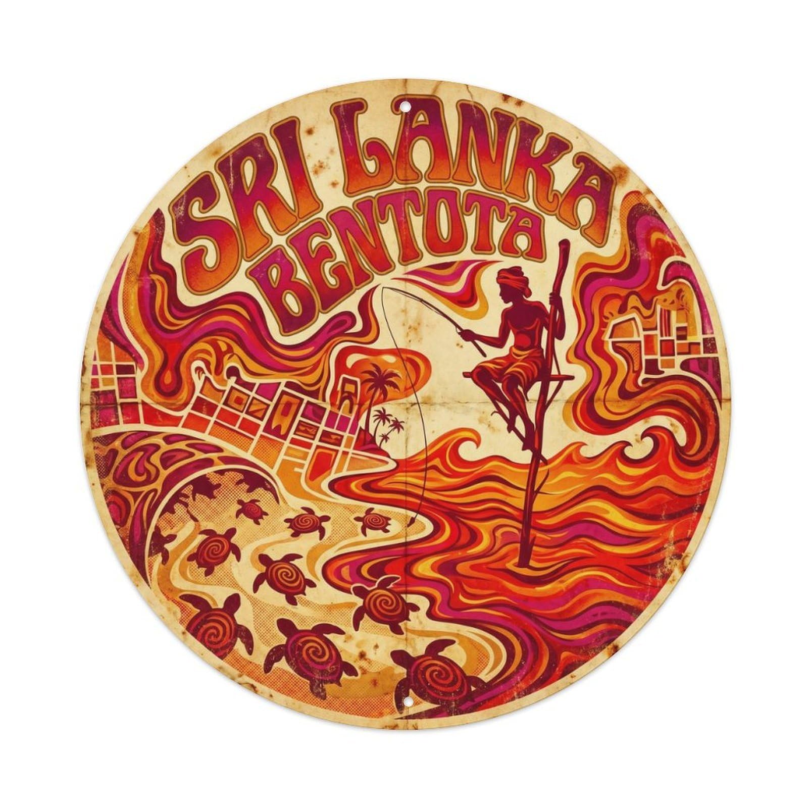 Sri Lanka Bentota Beach Destination Seaside Coast Metal Tin Sign