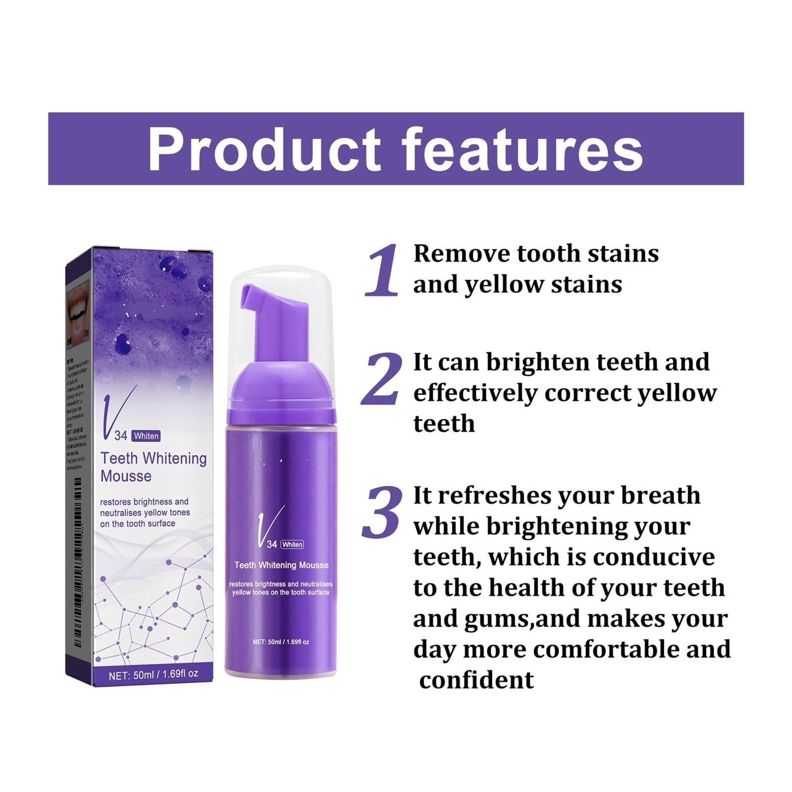Pasta de dientes blanqueadora | Formulado específicamente for combatir las manchas amarillas en los dientes.(2pcs)