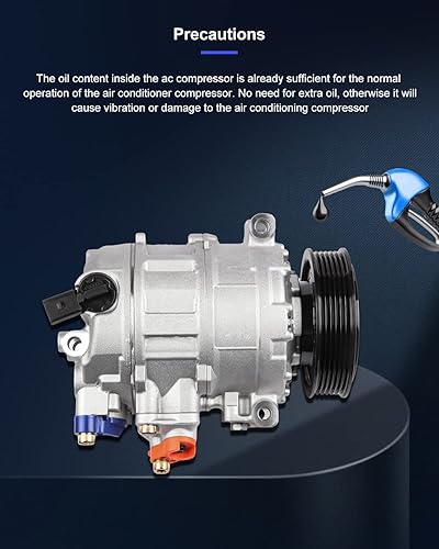 Miniatura 7 de ECCPP Compresor de CA con embrague 2006-2015 para Volkswagen para compresor de aire acondicionado Jetta Passat Tiguan 2.0L