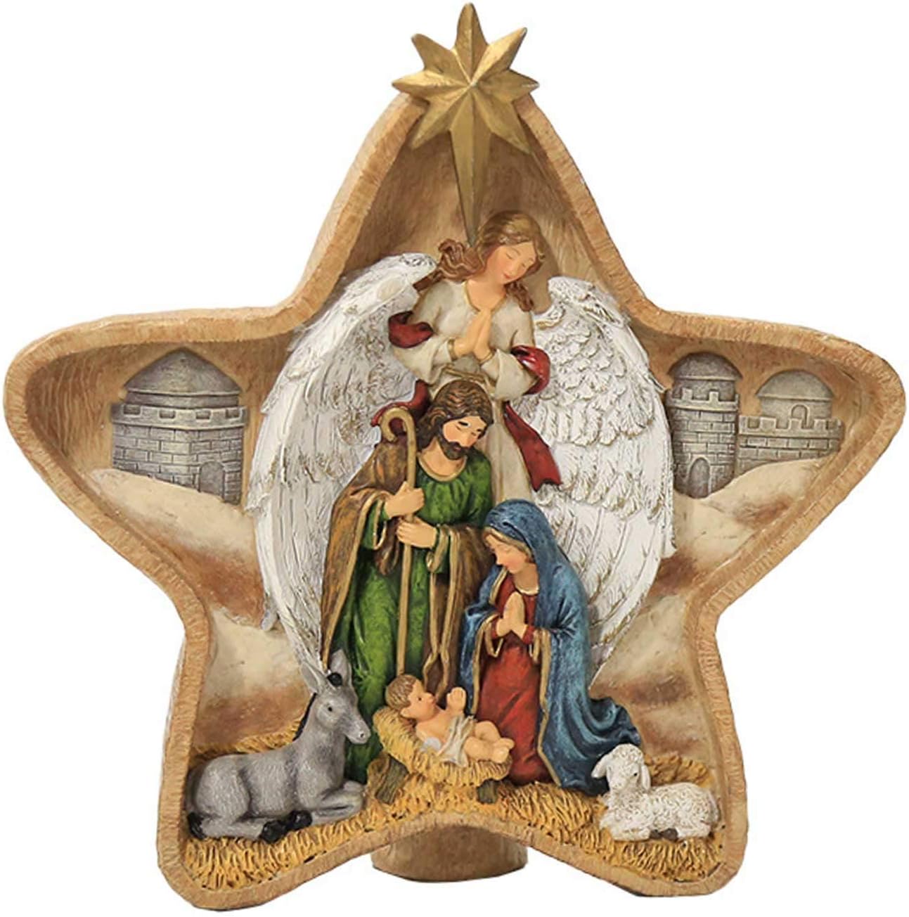 Nativity Scene Statue Baby Jesus Christmas Crib Figurines Decor Miniatures Ornament Church Catholic Gift Home Decor
