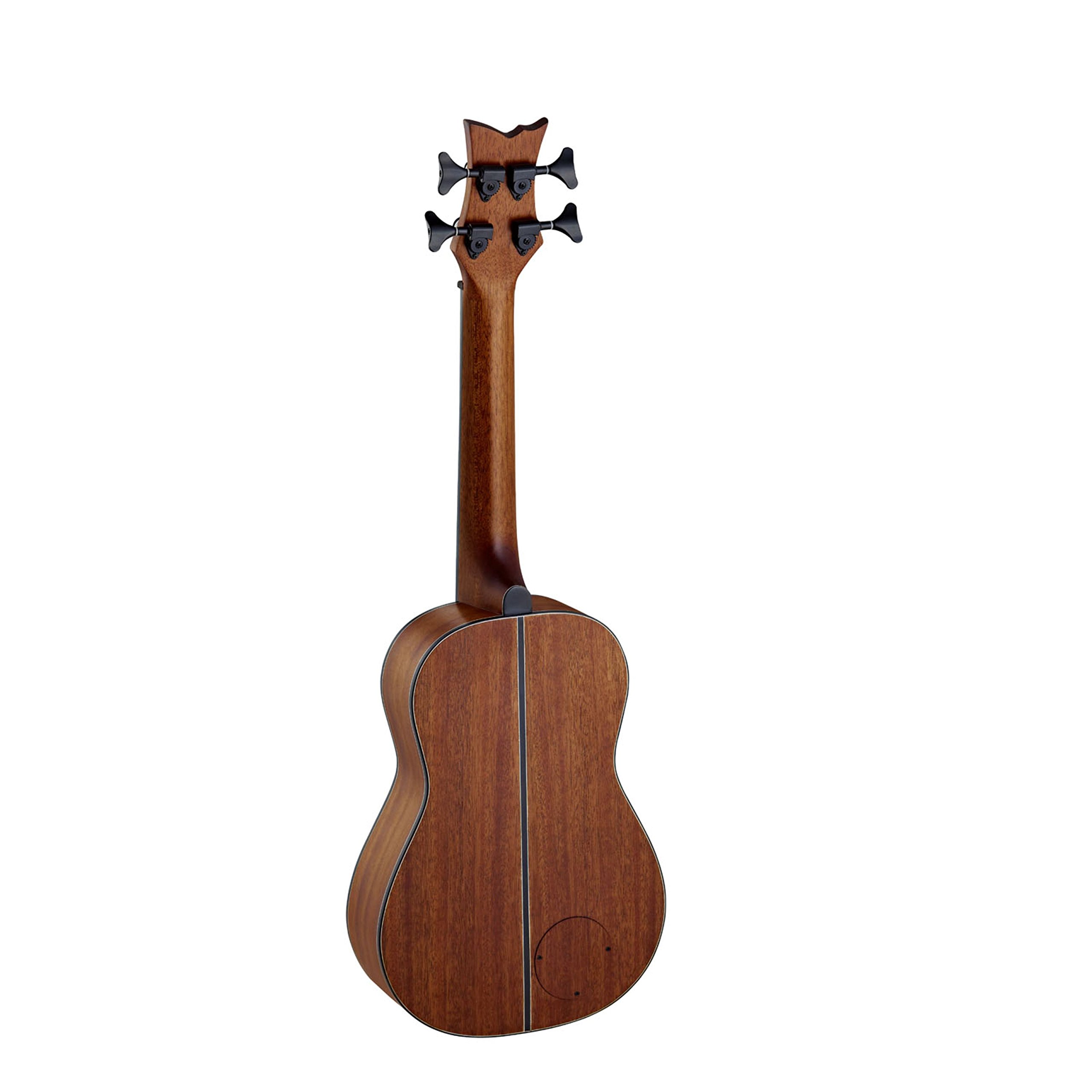 Ortega Guitars Bass Ukulele Elektro-Akustisch – ohne Bundstäbchen – Lizard Series – Inklusive Gig Bag – Mahagoni, Natur (LIZZY-BSFL-GB)
