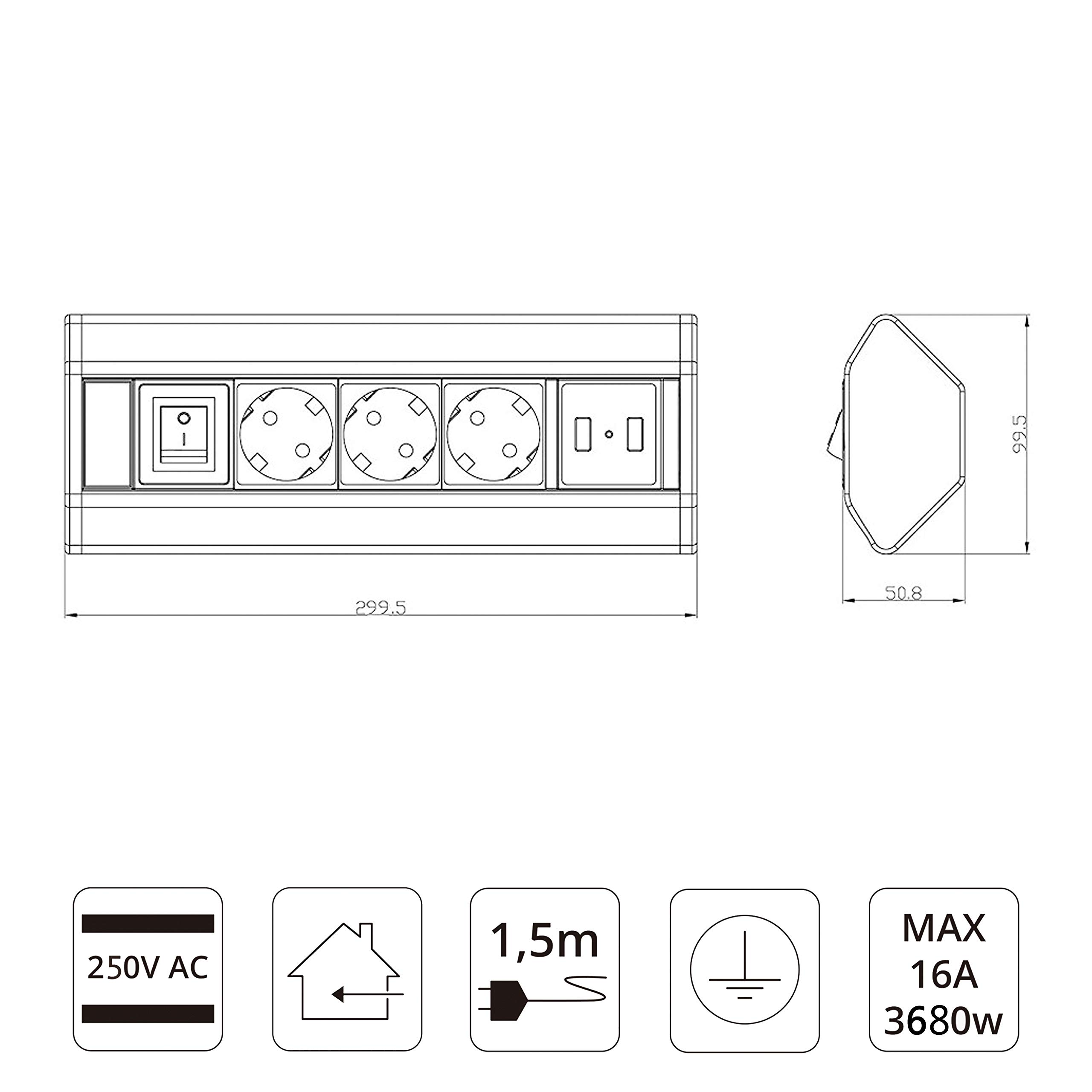 Inno Mehrfachsteckdosen frankzösisches Standard EL4603KU-FR