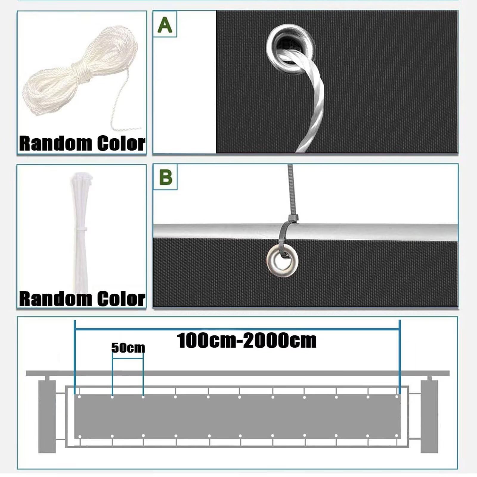 balkonbespannung Anthrazit 40 cm hoch Wetterfest UV-Schutz Blickdichte 100% Privatsphäre Windschutz Balkon für Terrassen Balkon Zaun Garten Swimming Pool 40x400cm