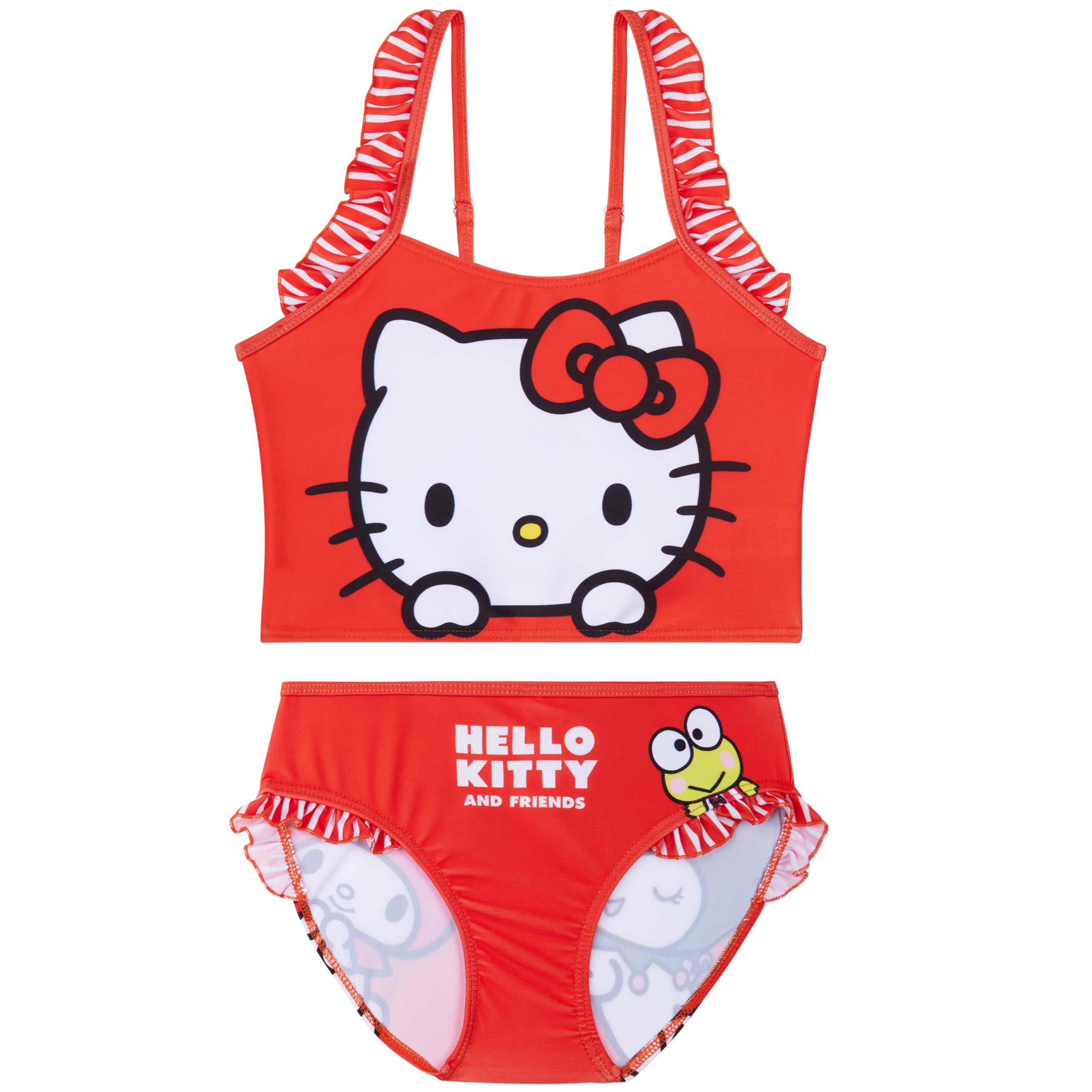 Get Trend Hello Kitty | Paw Patrol | Peppa Pig Set Bikini Bambina, Costume Piscina Bambina Due Pezzi con Cinturino Regolabile e Balze, Regalo Ragazza