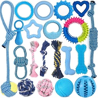 20 Pack Puppy Chew Toys - Dog Teething Toys for Puppies, Puppy Toys Toothbrush with Durable Ropes, Soft Dogs Toy Bundle for Small Dogs, Cute Interactive Dog Balls for Chewers Small Breed