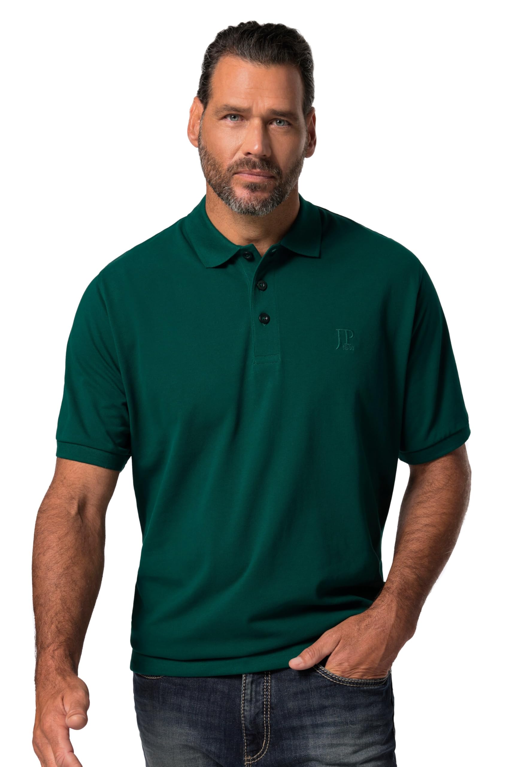 JP 1880, Men's Plus Size Polo Belly Fit, Green, XXXX-Large