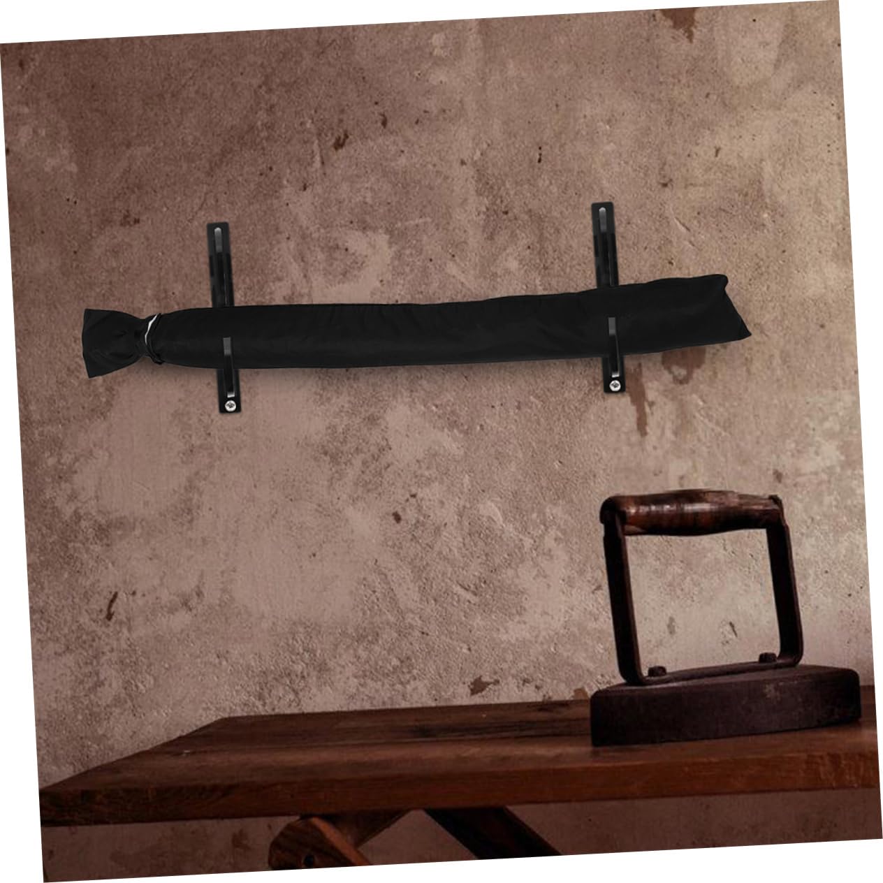 POPETPOP Soporte de Espada de Pared 3 Pares Acrílico Negro para Hogar | Ajuste para Espada y Sable de Artes Marciales, Montaje Sencillo, Diseño Minimalista Moderno