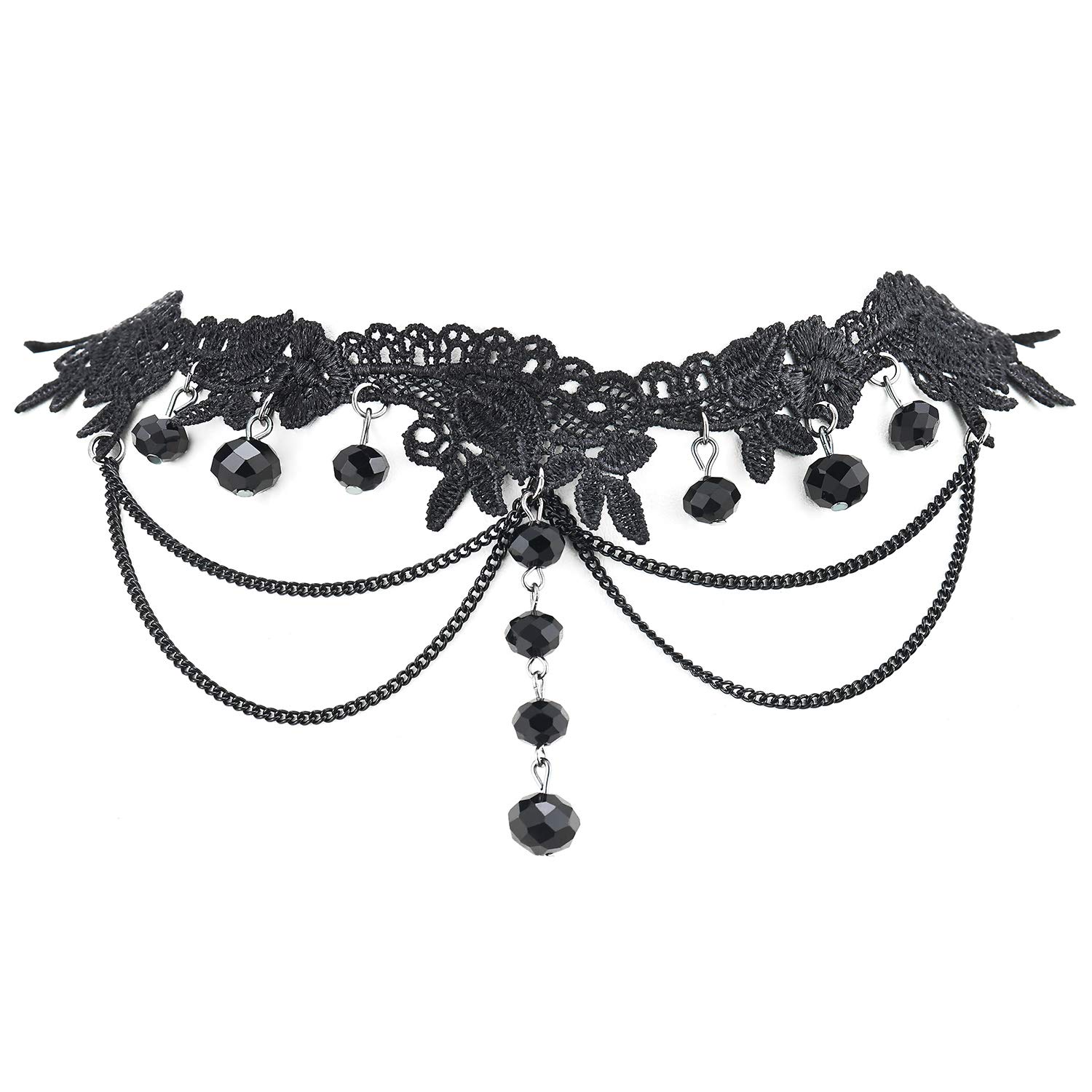 Collier Dentelle Gothique Noir - Choker Vintage Romantique Pour Femme - Bijou Élégant Pour Soirée, Mariage Ou Halloween
