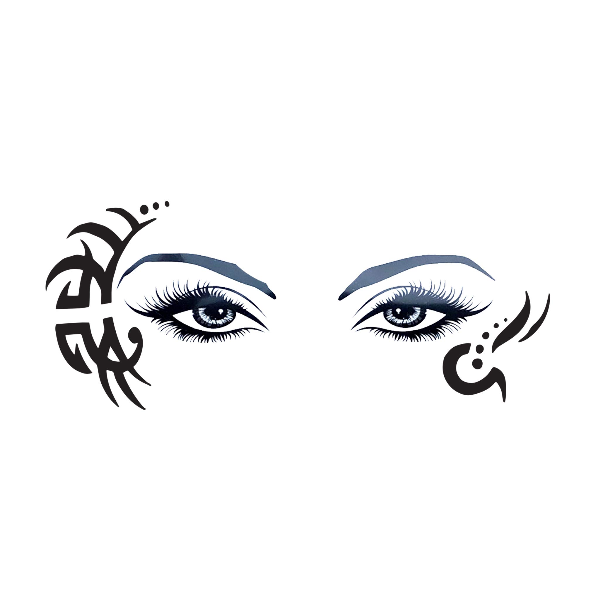 Neva NudeHangovers Happen Bold Swirls Temporary Face Tattoo for Festivals, Raves, and More