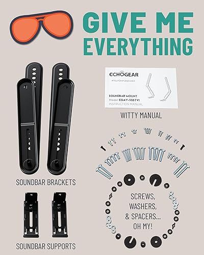 Miniatura 9 de ECHOGEAR Soporte de montaje de barra de sonido para debajo del televisor, altura y profundidad ajustables para máxima compatibilidad entre TV y