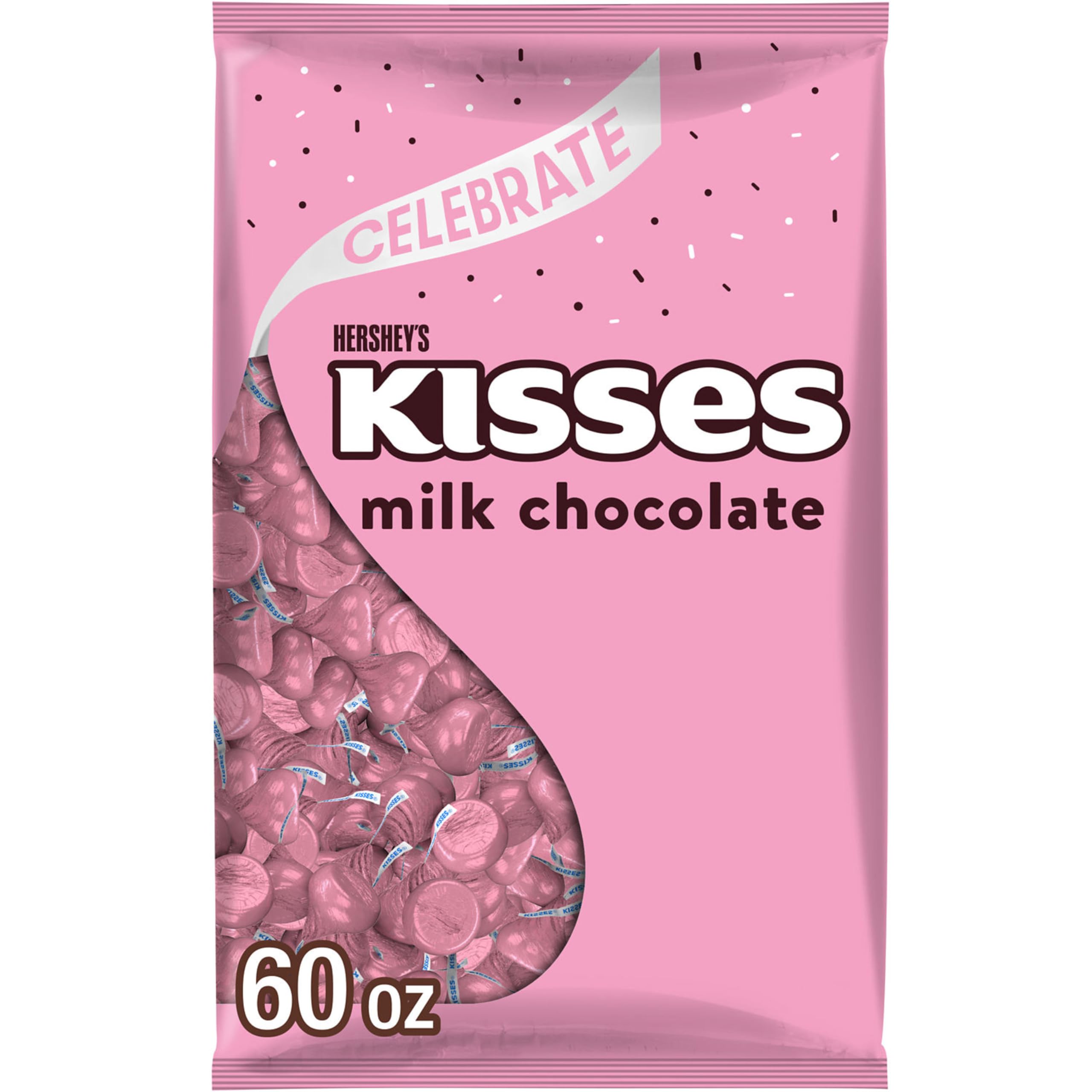 HERSHEY'S KISSES Milk Chocolate Candy Bulk Bag, 60 oz