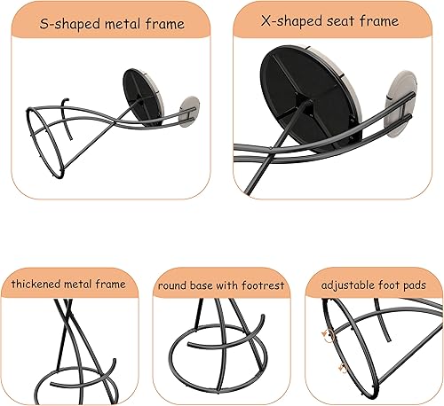 Miniatura 9 de Juego de 2 taburetes de bar redondos tapizados con respaldo para isla de cocina, comedor, mesa y sillas de asiento, negro, 1-2 juegos