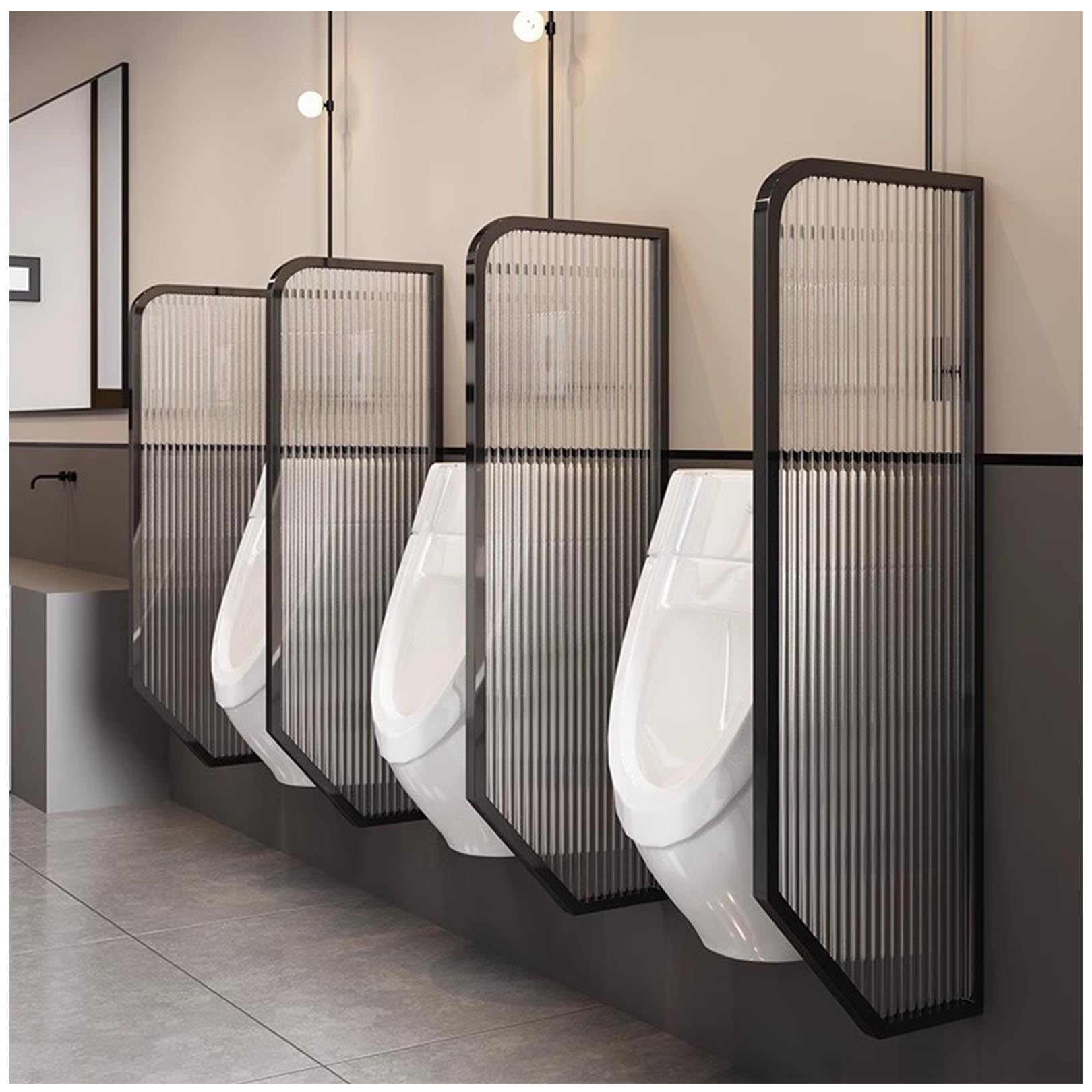 Urinal-Schallwand Urinal-Trennwand Aus Gehärtetem Glas, Wandmontierter Toilettentrennwand Mit Edelstahlrahmen, Herren-Urinal-Sichtschutz Wasserdichte Schallwand Für Einkaufszentren, Hotel
