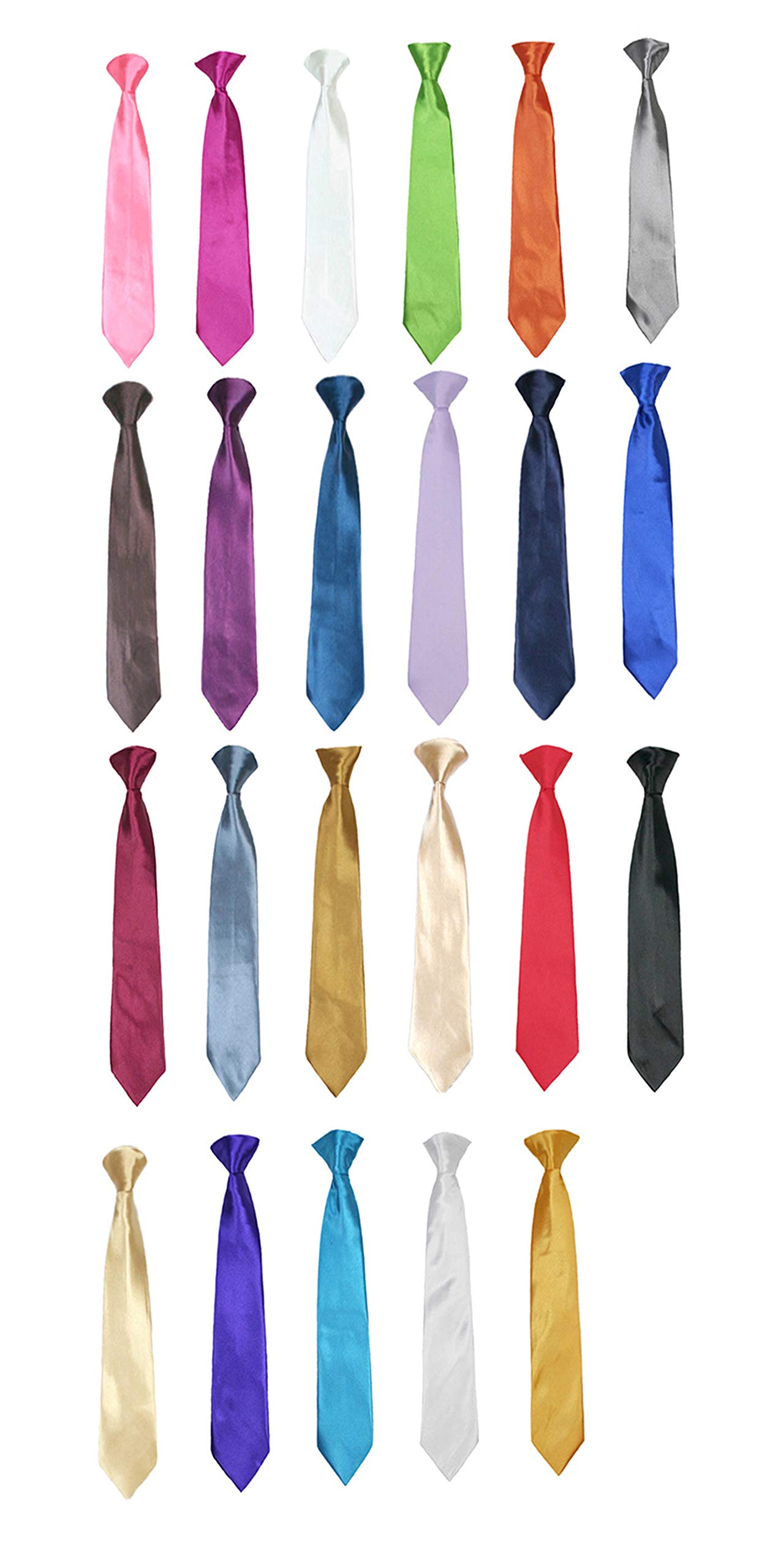 Classic Gift Wedding Tuxedo Suits Color Satin Clip-on Necktie from Boy Baby Toddler Teen (L (8-14), White)