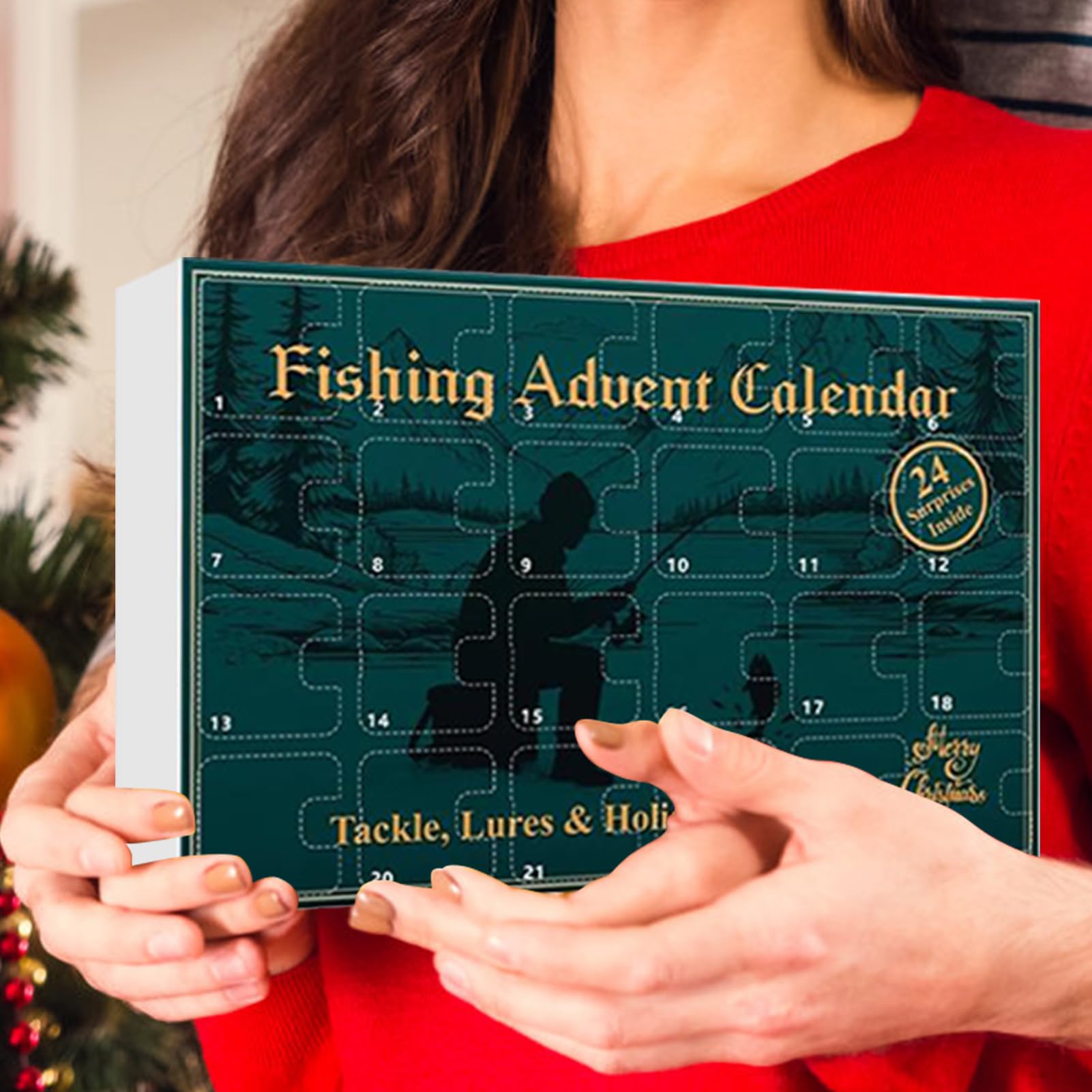 Calendario De Adviento Para Pesca 2025 | 24 Días De Equipo De Pesca De 2025 Para Fiestas - Calendario De Cuenta Regresiva Kit De Cebo Para Pescado De Navidad | Para Agua Dulce Y Salada Río Trucha Bar
