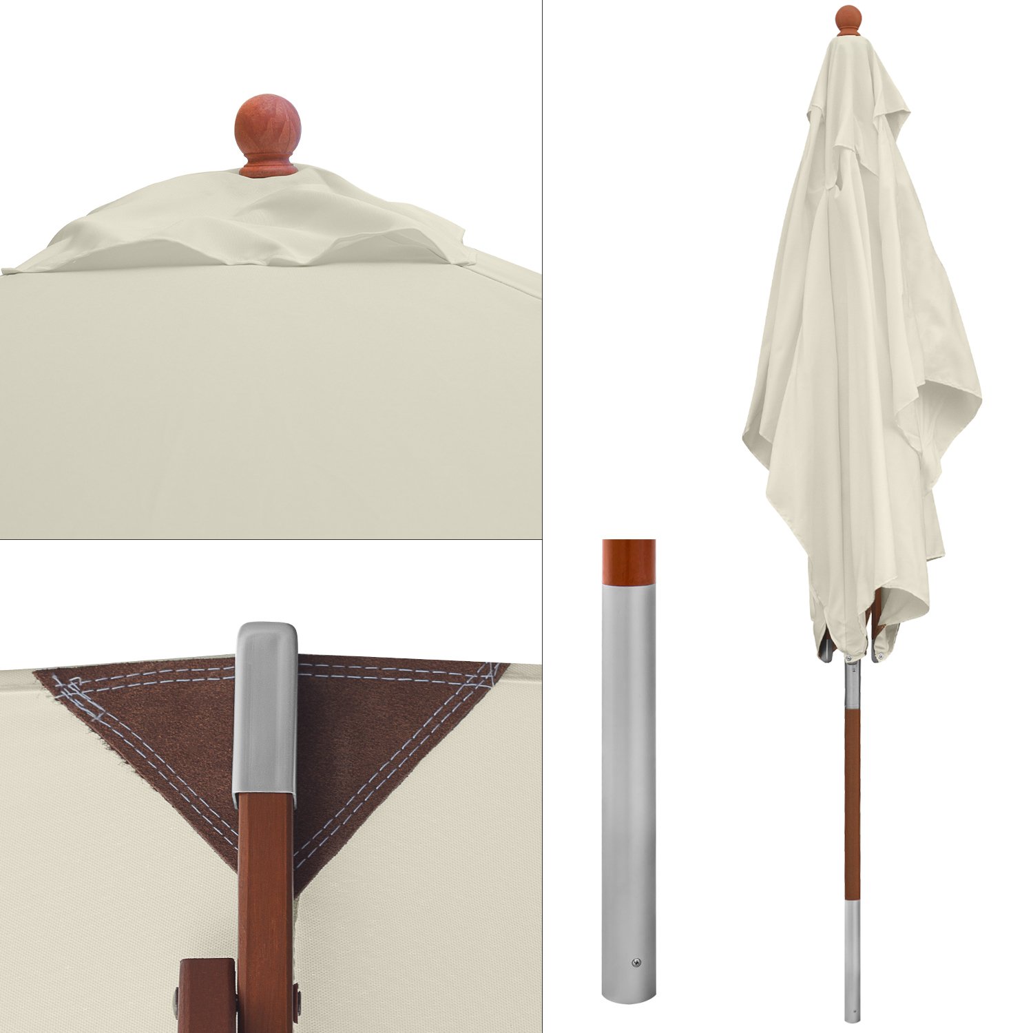 anndora Sonnenschirm 2,5 x 1,5 m eckig Gartenschirm Knicker mit Knickgelenk - Farbwahl