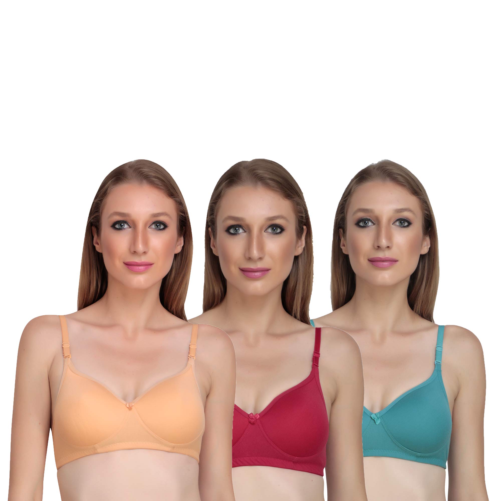 Liigne Women Padded Bra - Made of Pure Cotton Full Coverage Non Wired Soft Cup for T-Shirt Saree Dress and for Everyday