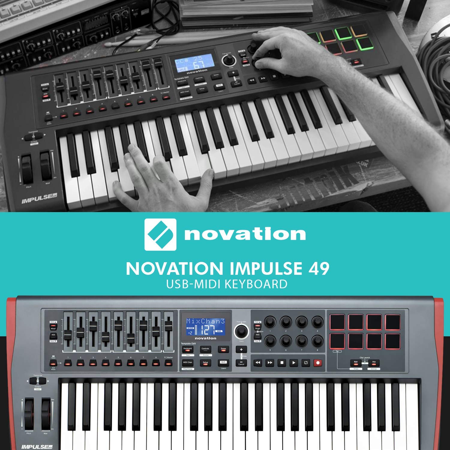Novation Impulse 49 USB Midi Keyboard Controller with Sustain