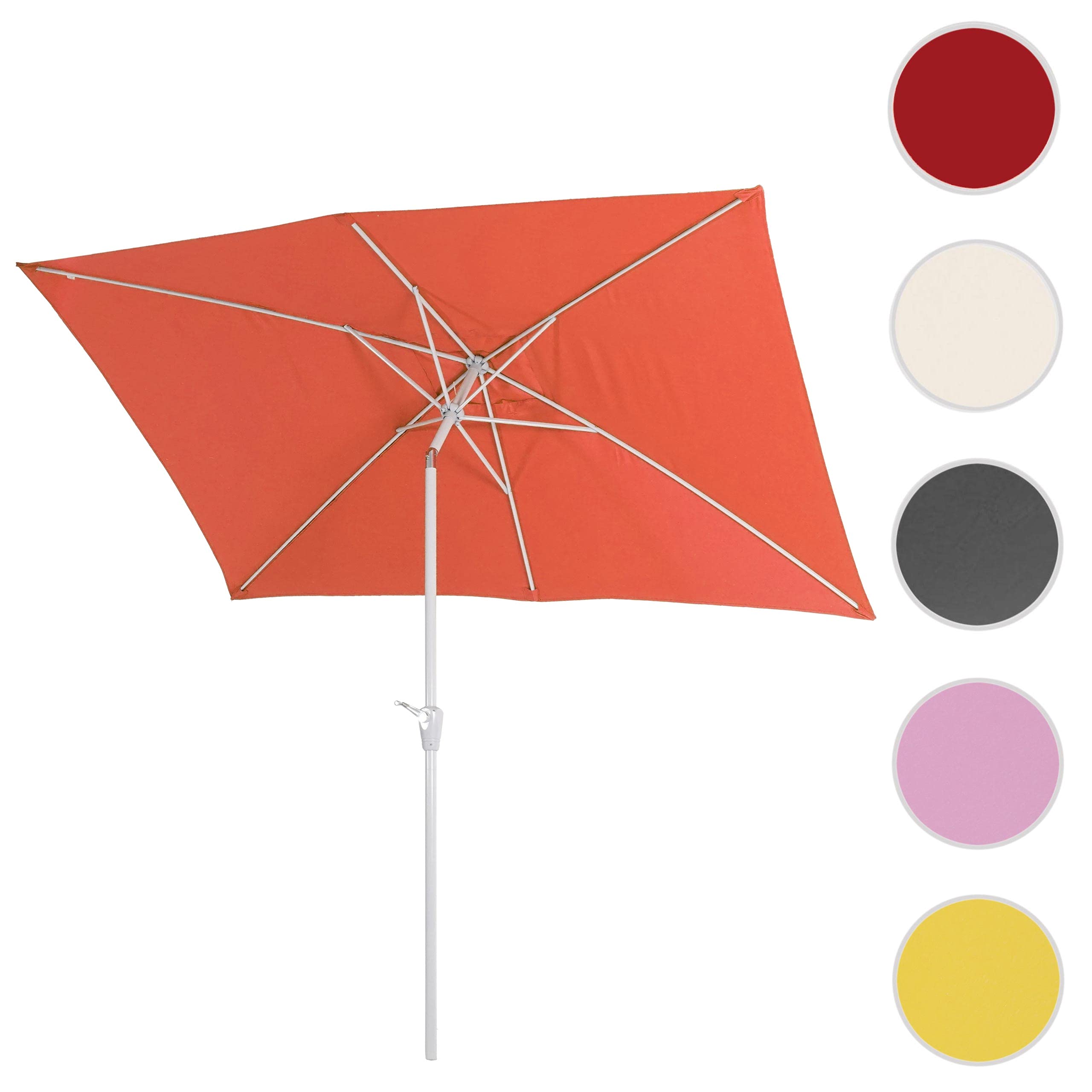 Mendler Sonnenschirm N23 2x3m Polyester/Alu - terracotta | Gartenschirm, rechteckig, neigbar, 4,5kg, UV-Schutz 50+