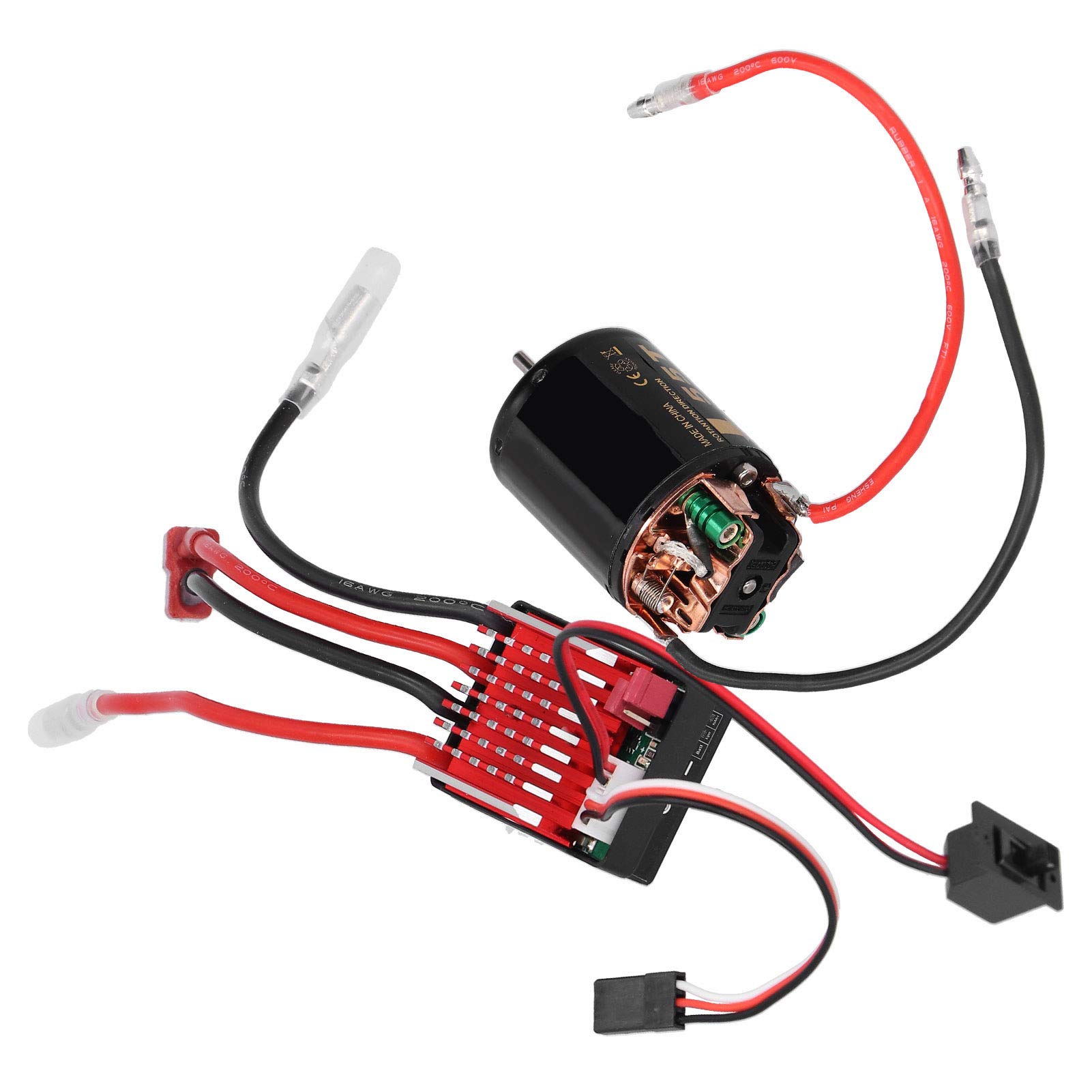 Drfeify Motor RC ESC, motor cepillado de alta torsión 540 360A ESC con accesorio de enchufe en T compatible con modelo de coche RC Tamiya 1/10 (55T)