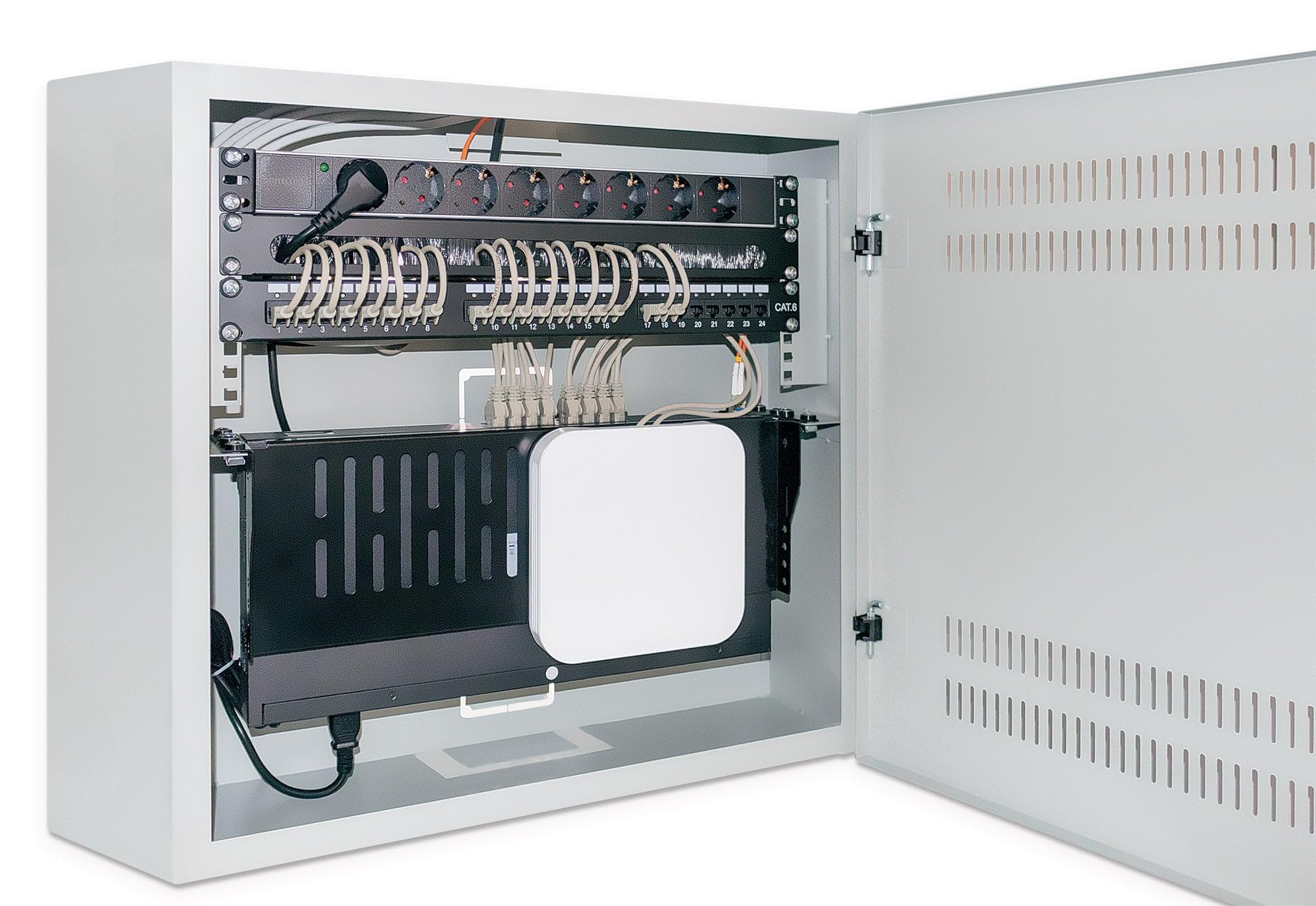 Intellinet Armadio 19" a Muro a Basso Profilo 4U 2U Grigio con montanti Orizzontali e Verticali