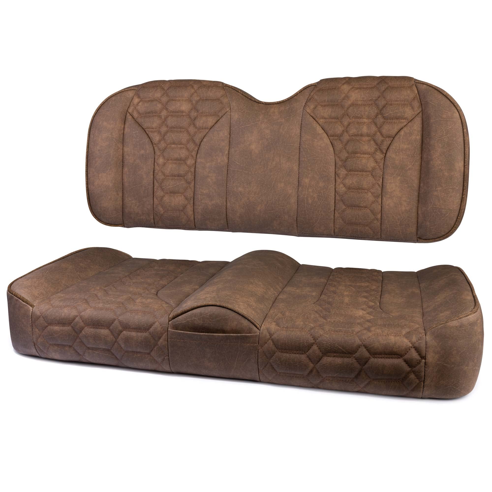 MODZ® FS2 Custom Golf Cart Front Seat for Club Car Precedent/Onward/Tempo - [2004-Up] - Brown Base - Cobra Pattern