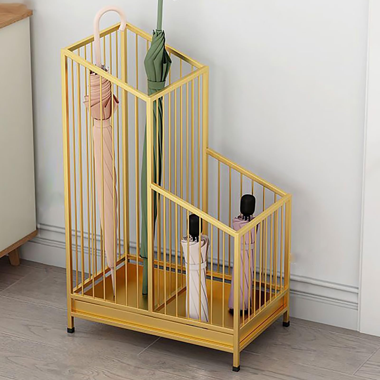 GYRAZXS Umbrella Holder with Drain Tray and Partitioned Storage for Entryway, Office, and Commercial Use