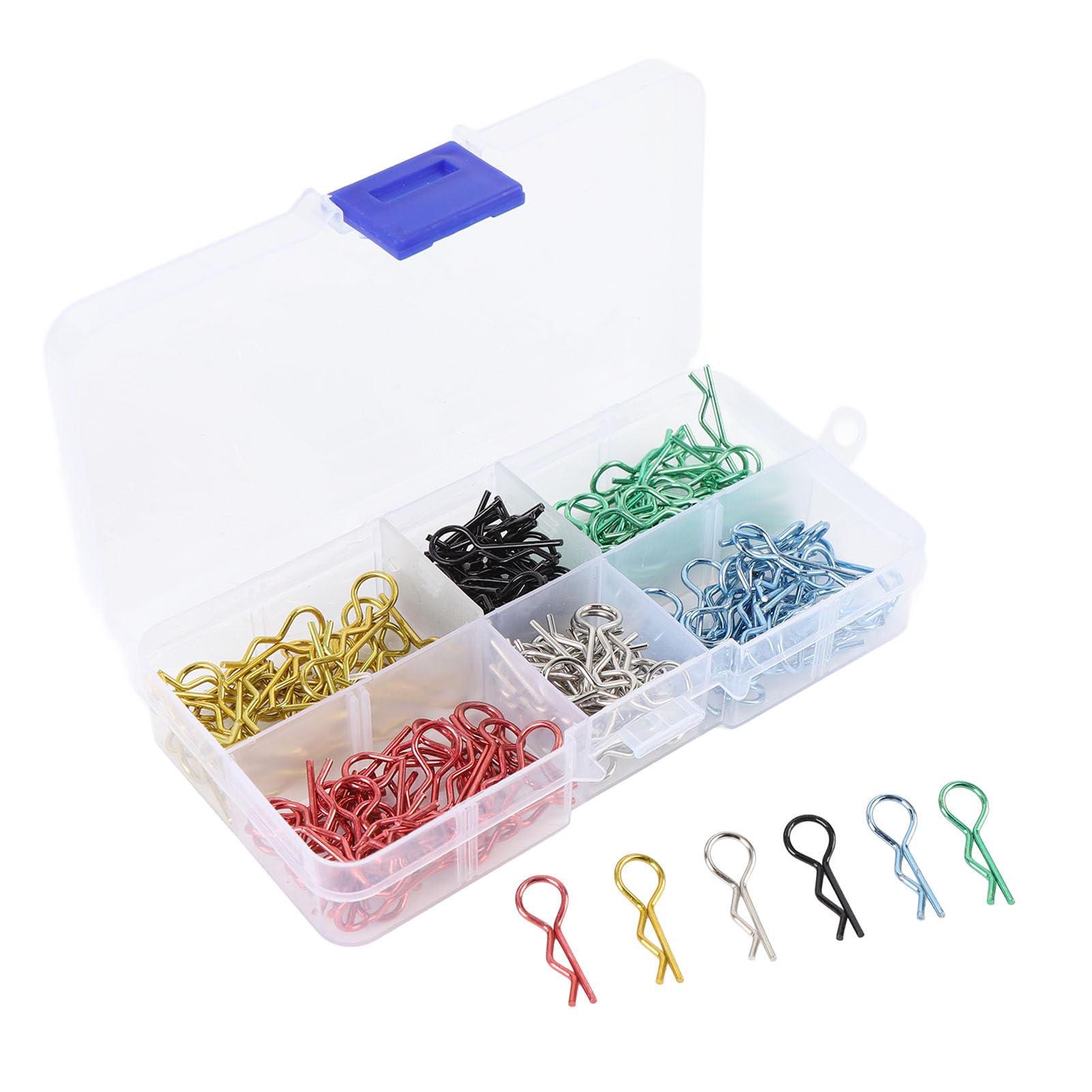 180pcs RC Car Shell Clip, RC Body Clips Metal Shell RC Car R Shaped Pins Set for 1:10 1:12 Scale RC Truck Parts