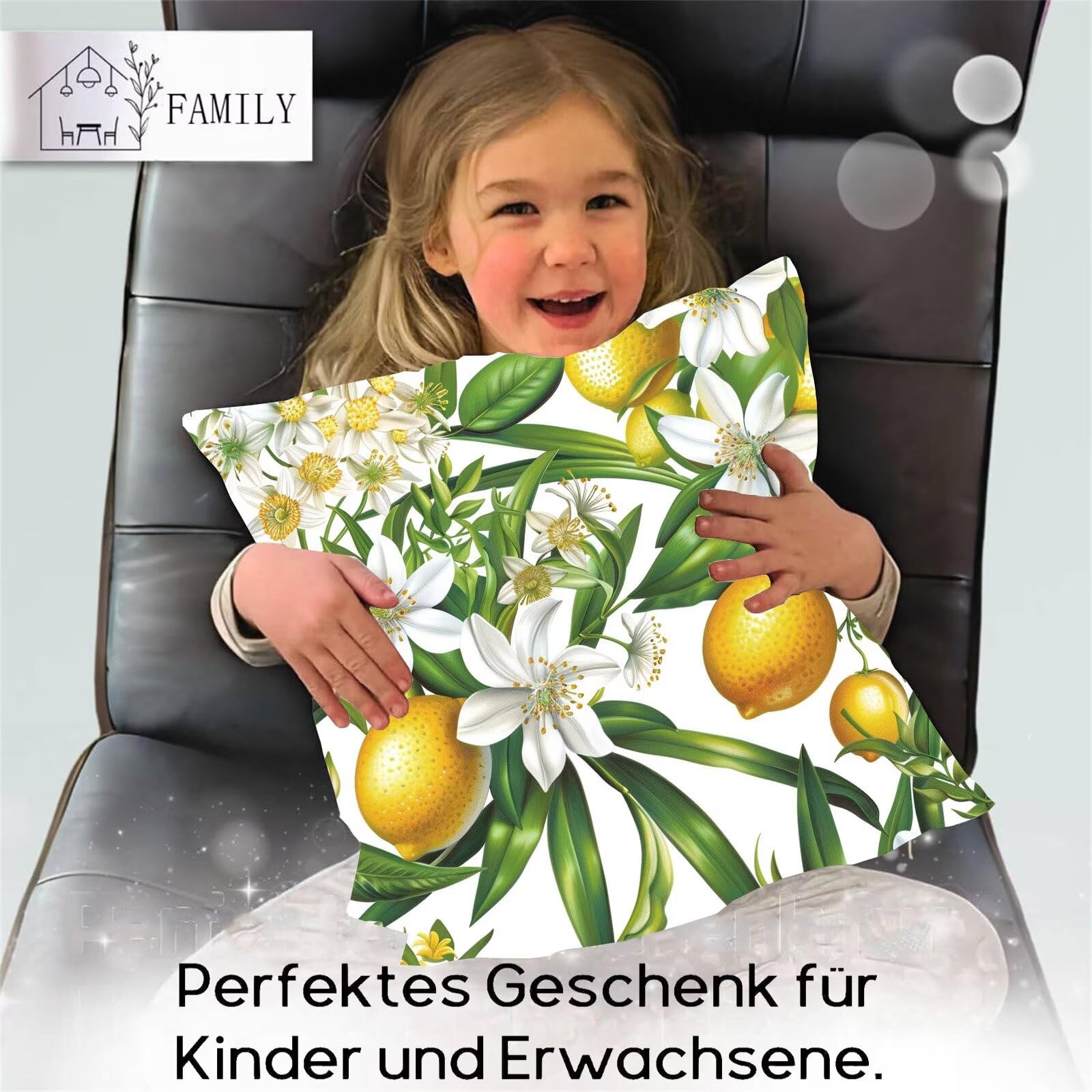 Fundas Cojines 55 x 55 cm Juego de 4 Cojines Exterior, Fruta Geometría Lino Impermeable Sofa Fundas Cojin de para Sofá, Sala, Estar, Jardín, Coche, Decoración Del Hogar, con Cremallera Oculta m-467