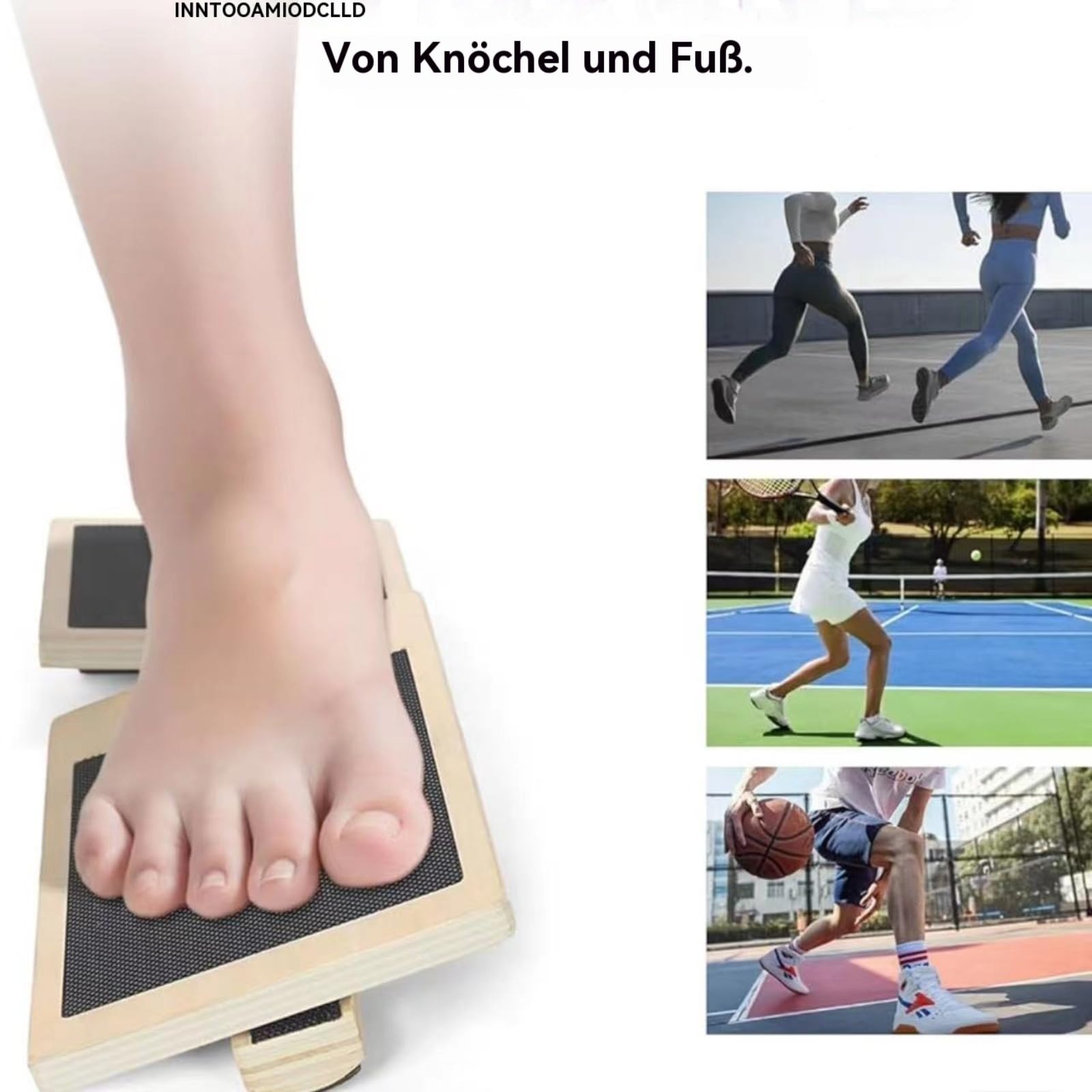 Monomamba Balance Board A Gamba Singola In Legno Per Allenamento Caviglia E Forza - Tavola Di Equilibrio Antiscivolo Per Fisioterapia, Riabilitazione, Fitness, Prevenzione Infortuni