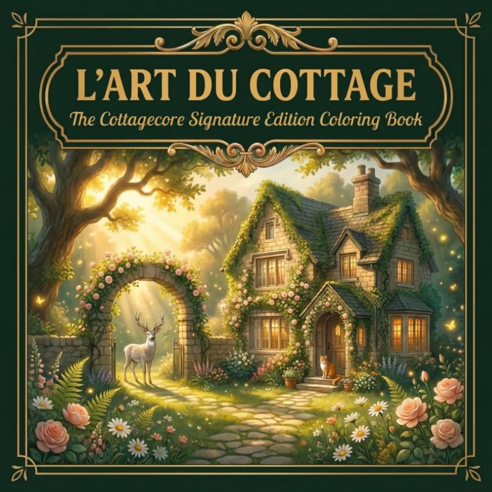 Cottagecore Coloring Book for Adults: L'Art du Cottage: 80 Signature Cottagecore Illustrations of Enchanted Cottages, Wildflower Gardens, Cozy ... (Fabrique Thélys, The Cottagecore Collection)