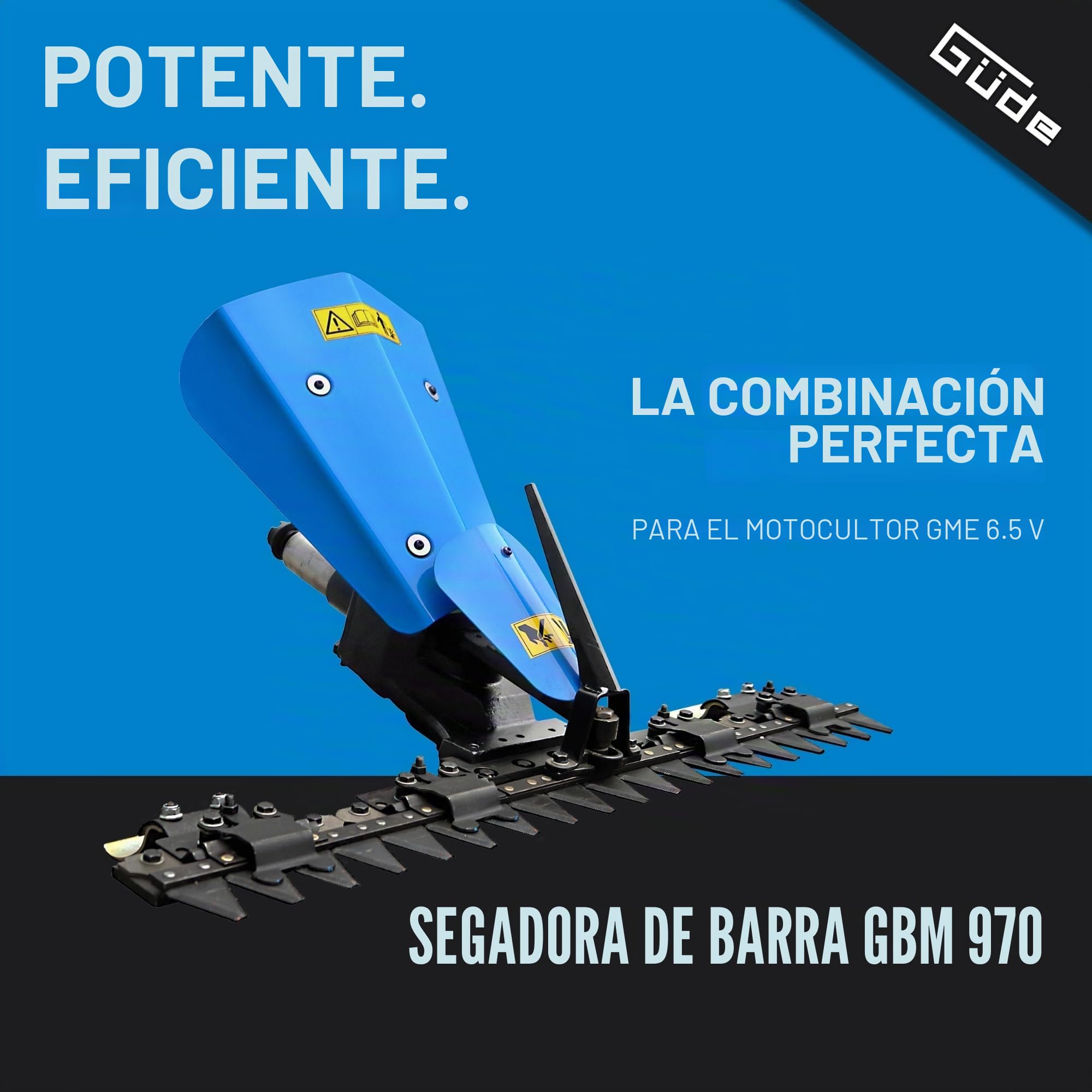 Güde 95181 GBM 970 - Cortapelos (970 mm de ancho de corte, 20-60 mm, ajuste de altura de corte para superficies de más de 2.000 m²), 152 x 98 x 151 cm