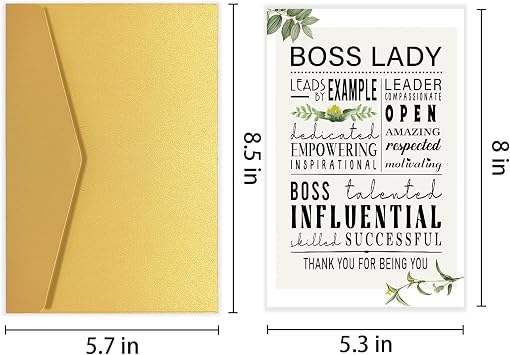 Goroar Funny Bosss Day Card for Female Boss, Boss Day Gift for Boss Lady, Boss Lady Thank You Card, Appreciation Card for Boss Women