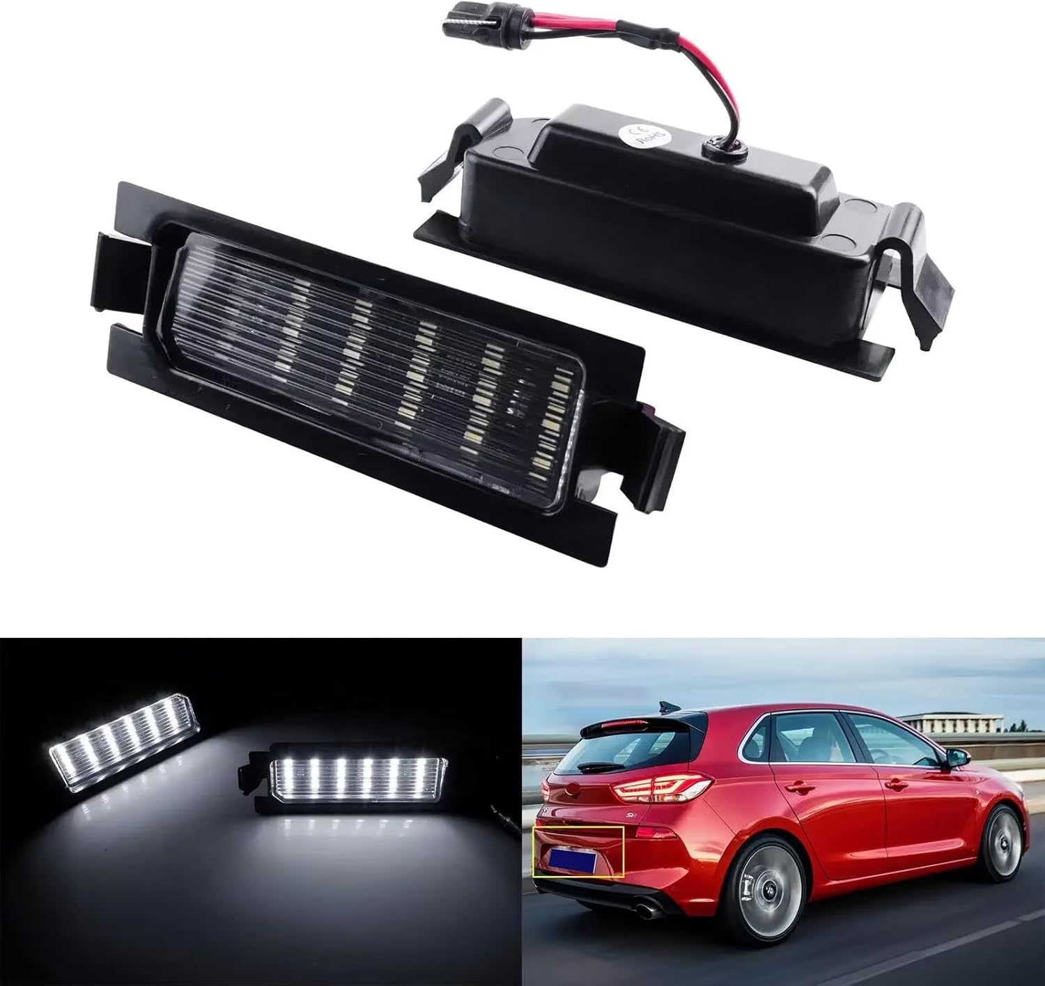 License Plate Light Kit Compatible With Hyundai For Accent For Elantra GT For I30 Car License Plate Light Kit Auto Styling Parts 8T5Z13550B 8T5Z13550A