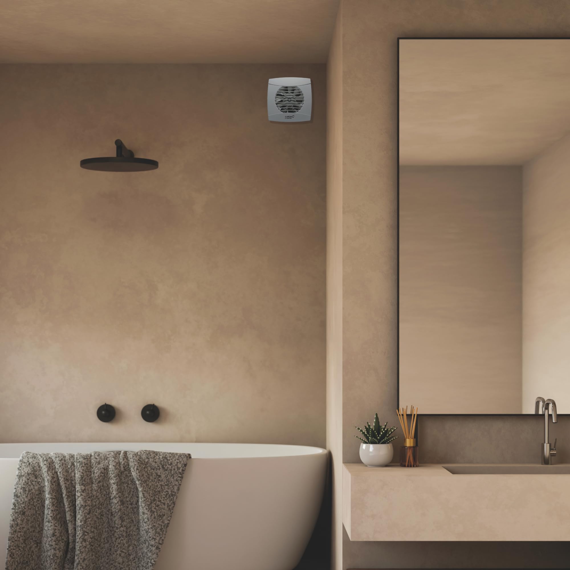 Cata | Extractor de Baño | Modelo UC-10 STD | Serie Estándar | Funciona con el interruptor de la Luz | Extractor Extraplano | Bajo nivel sonoro | Alta Eficiencia Energética, 15,4 x 15,4 x 10,5 cm