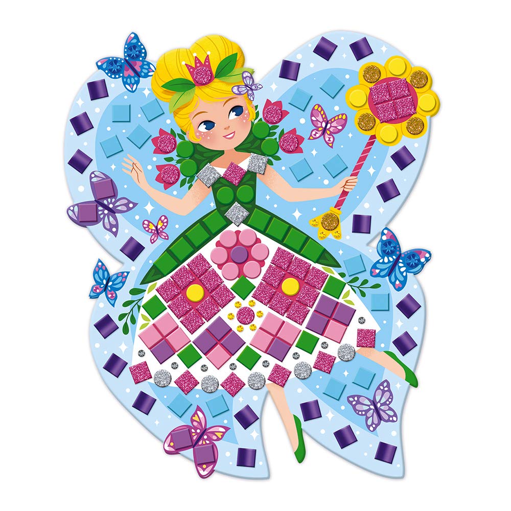 Janod - Cofanetto Mosaici Principesse e Fate - Les Ateliers du Calme - Kit Creativo per Il Tempo Libero dei Bambini - Sviluppo della Motricità Fine e della Concentrazione - Dall'Età di 5 Anni, J07962