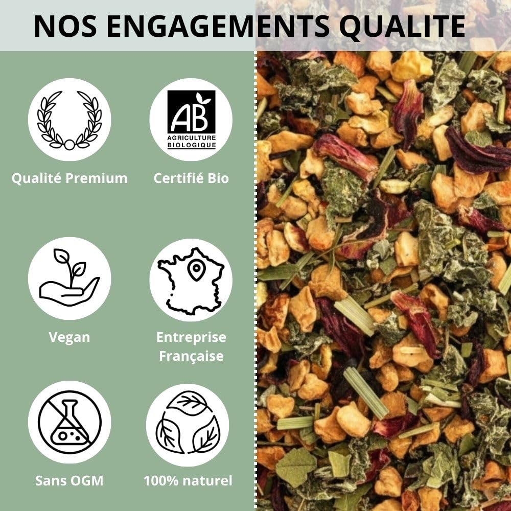 Organiczny napar cytrusowy – wegański napar owocowy, sypki liść, 100% naturalny, bez GMO – rolnictwo ekologiczne – worek 1 kg (500 filiżanek)
